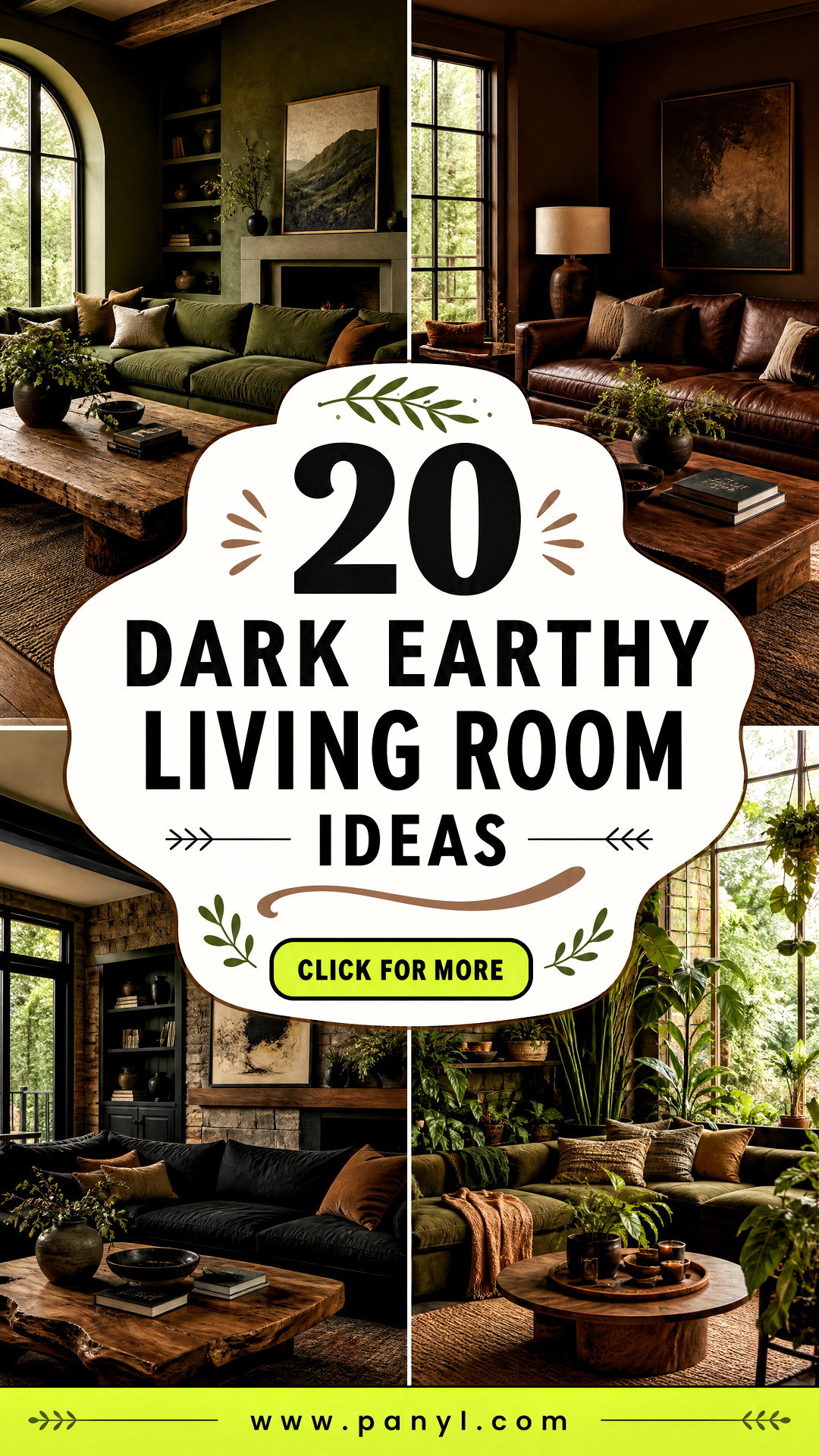 20 Dark Earthy Living Room Ideas for a Cozy Modern Home - 20 Dark Earthy Living Room Ideas for a Cozy Modern Home