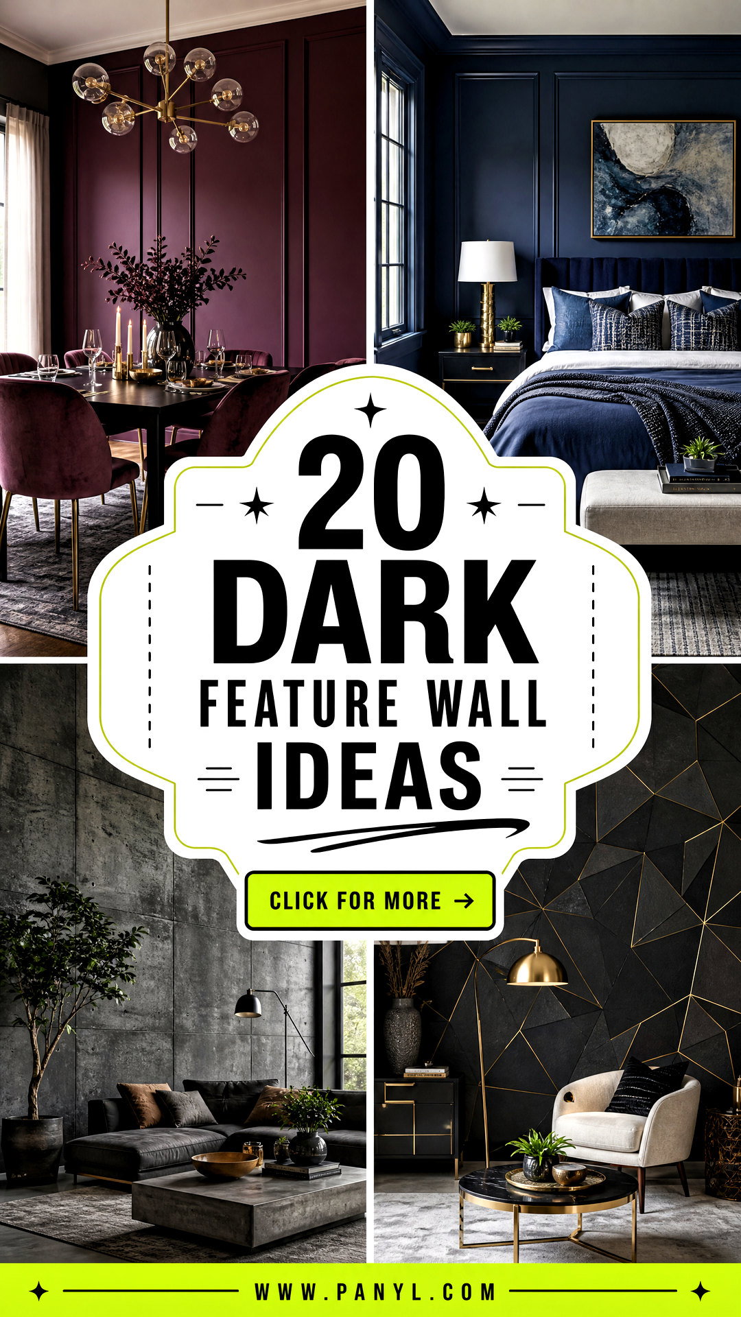 20 Dark Feature Wall Ideas for a Bold Designer-Look Home - 20 Dark Feature Wall Ideas for a Bold, Designer-Look Home