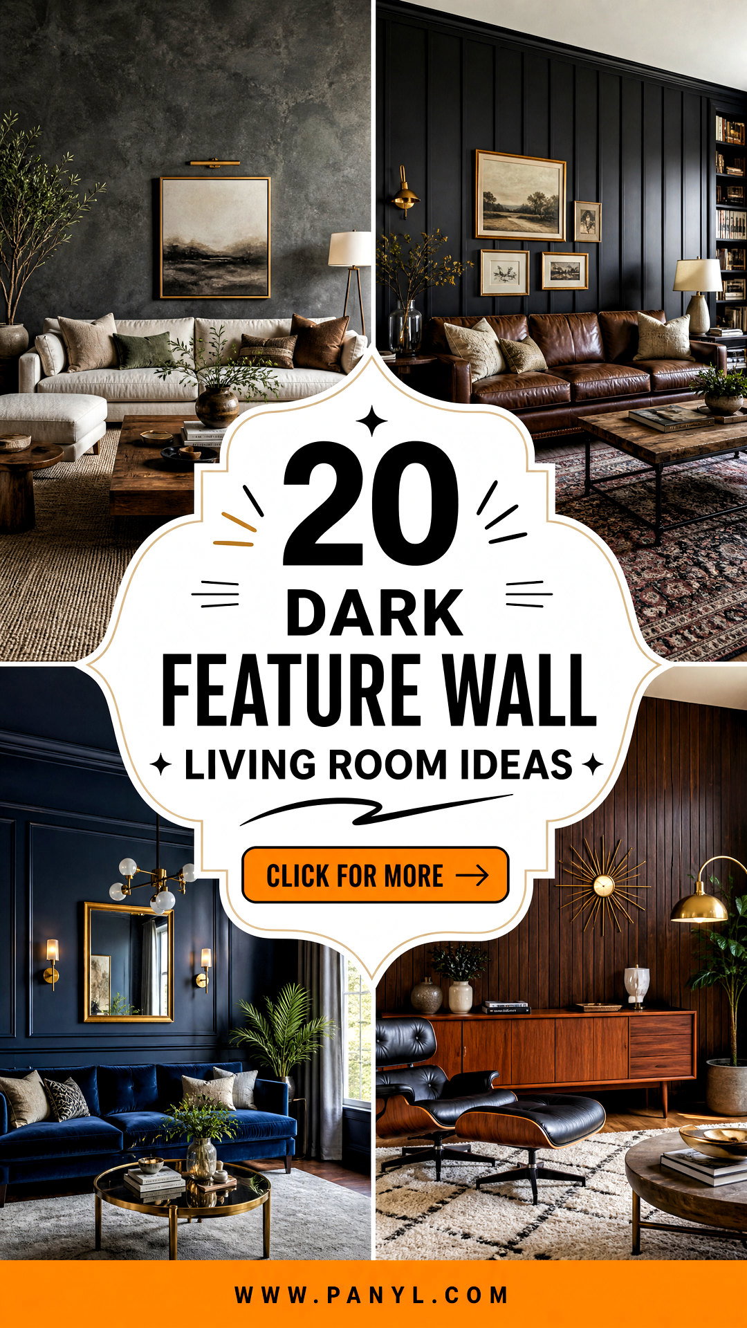 20 Dark Feature Wall Living Room Ideas for Bold Modern Homes - 20 Dark Feature Wall Living Room Ideas for Bold Modern Homes
