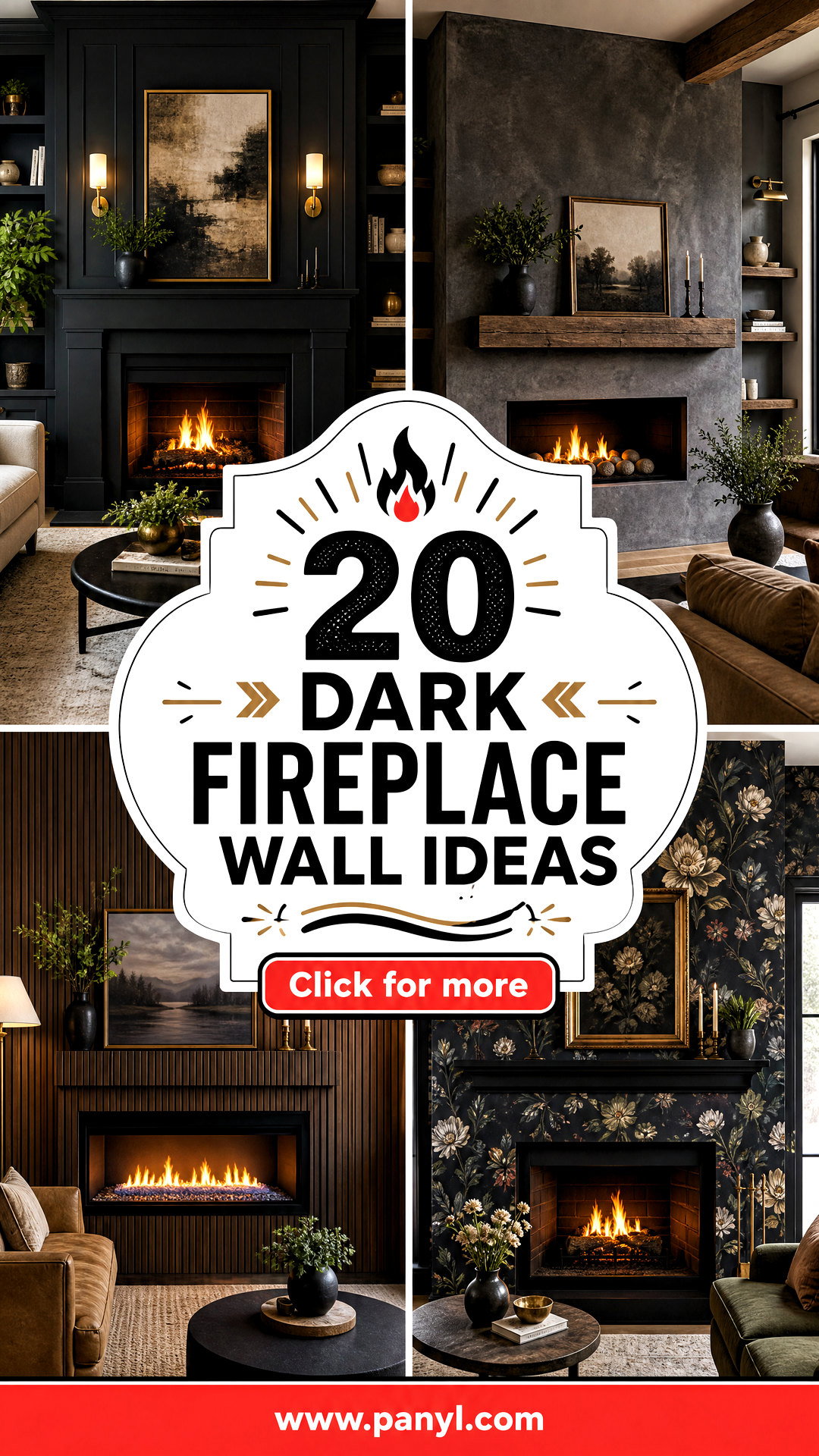 20 Dark Fireplace Wall Ideas for a Cozy Dramatic Update - 20 Dark Fireplace Wall Ideas for a Cozy, Dramatic Update