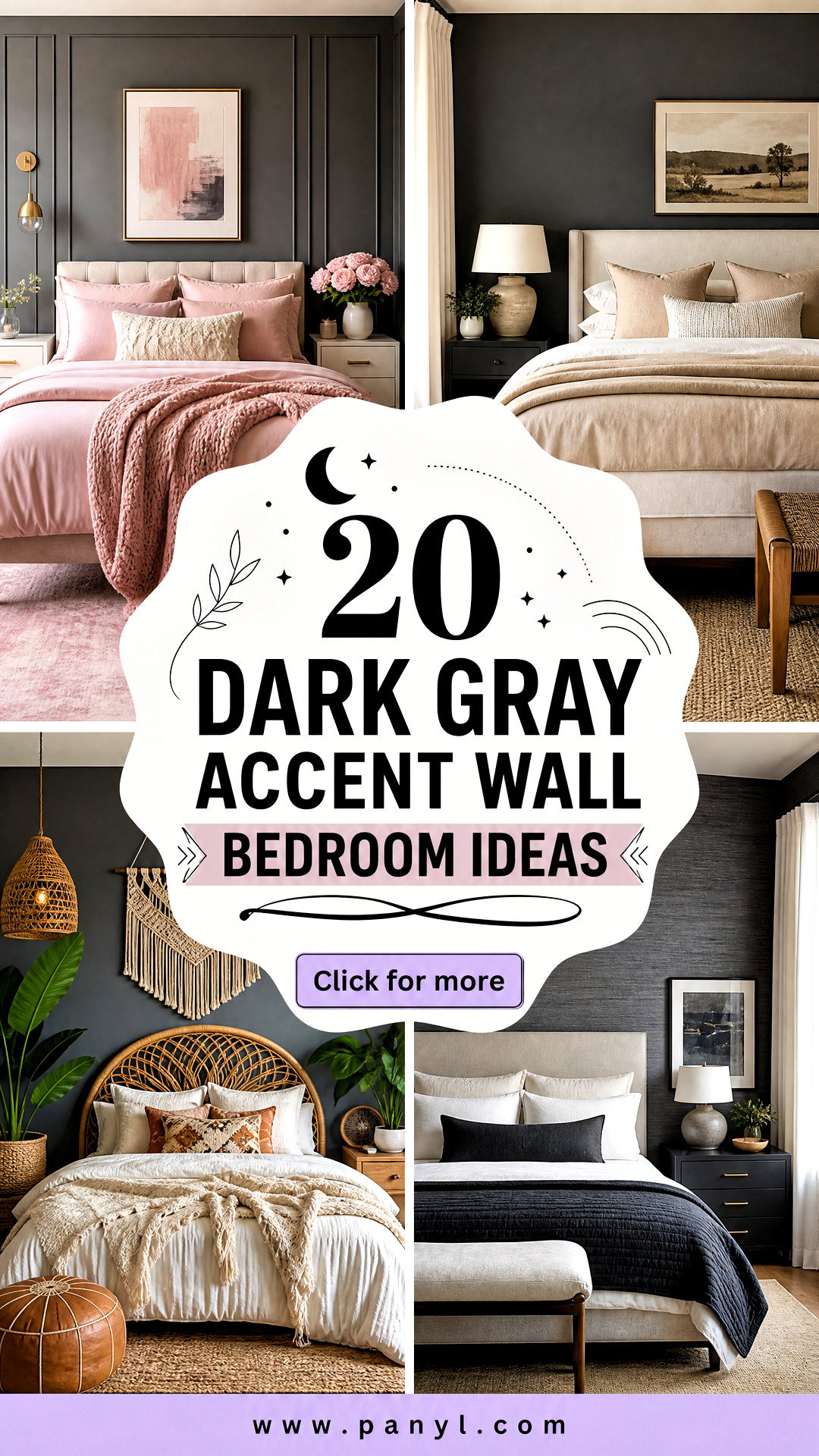 20 Dark Gray Accent Wall Bedroom Ideas for a Cozy Retreat - 20 Dark Gray Accent Wall Bedroom Ideas for a Cozy Retreat