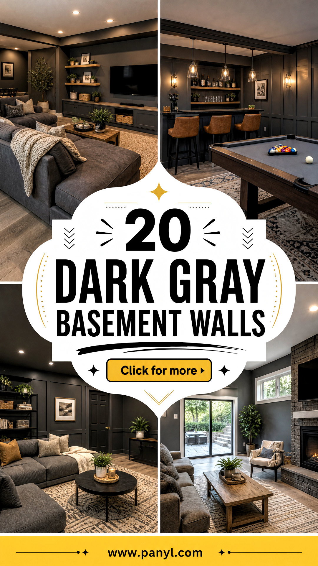 20 Dark Gray Basement Walls for a Cozy Polished Space - 20 Dark Gray Basement Walls for a Cozy, Polished Space