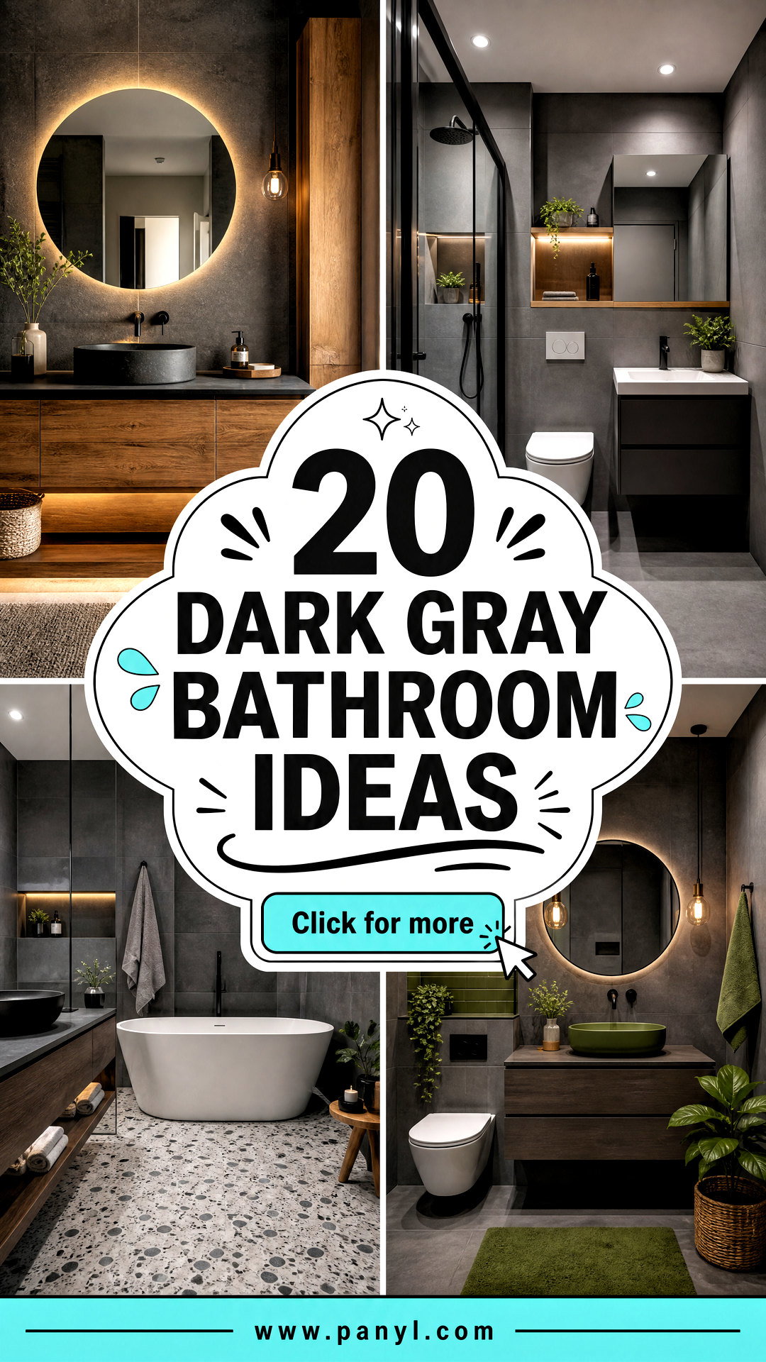 20 Dark Gray Bathroom Ideas for a Sleek Spa-Like Retreat - 20 Dark Gray Bathroom Ideas for a Sleek Spa-Like Retreat