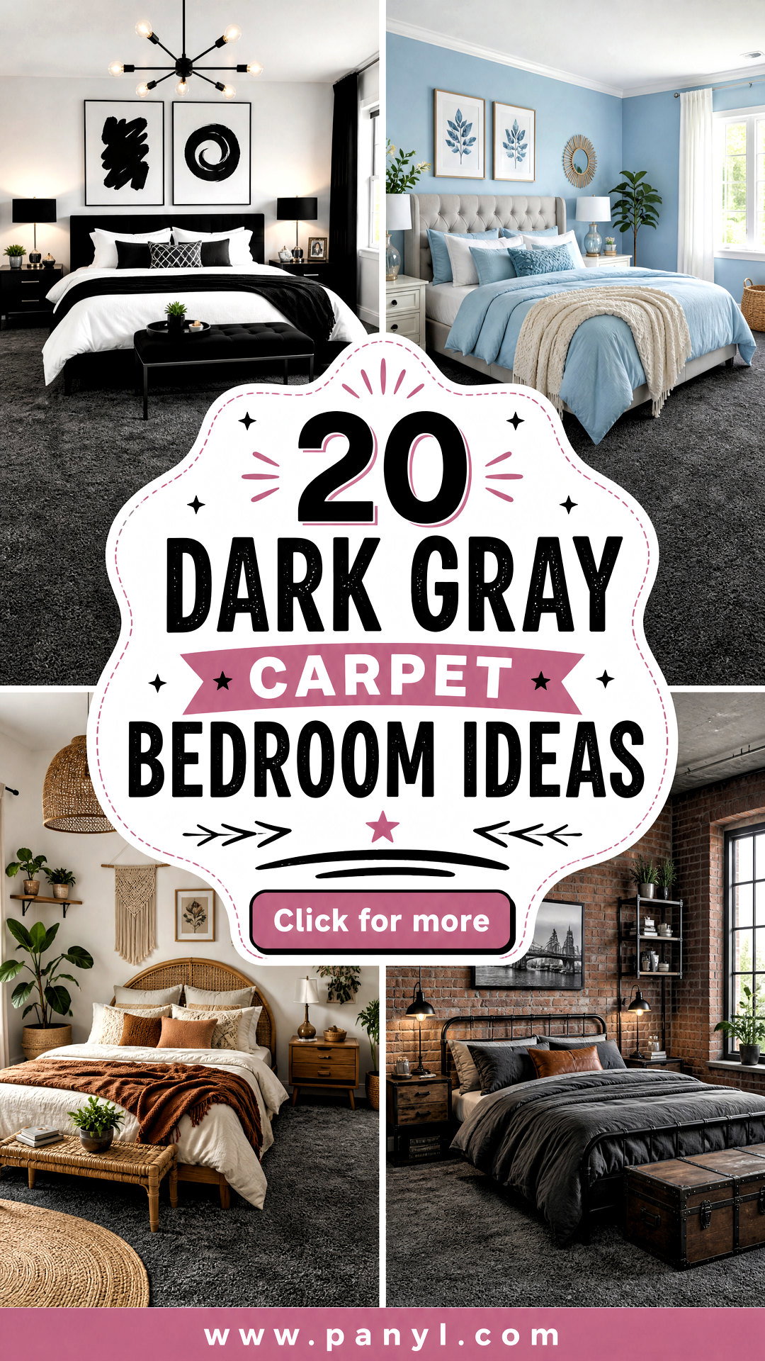 20 Dark Gray Carpet Bedroom Ideas for a Warm Modern Look - 20 Dark Gray Carpet Bedroom Ideas for a Warm, Modern Look