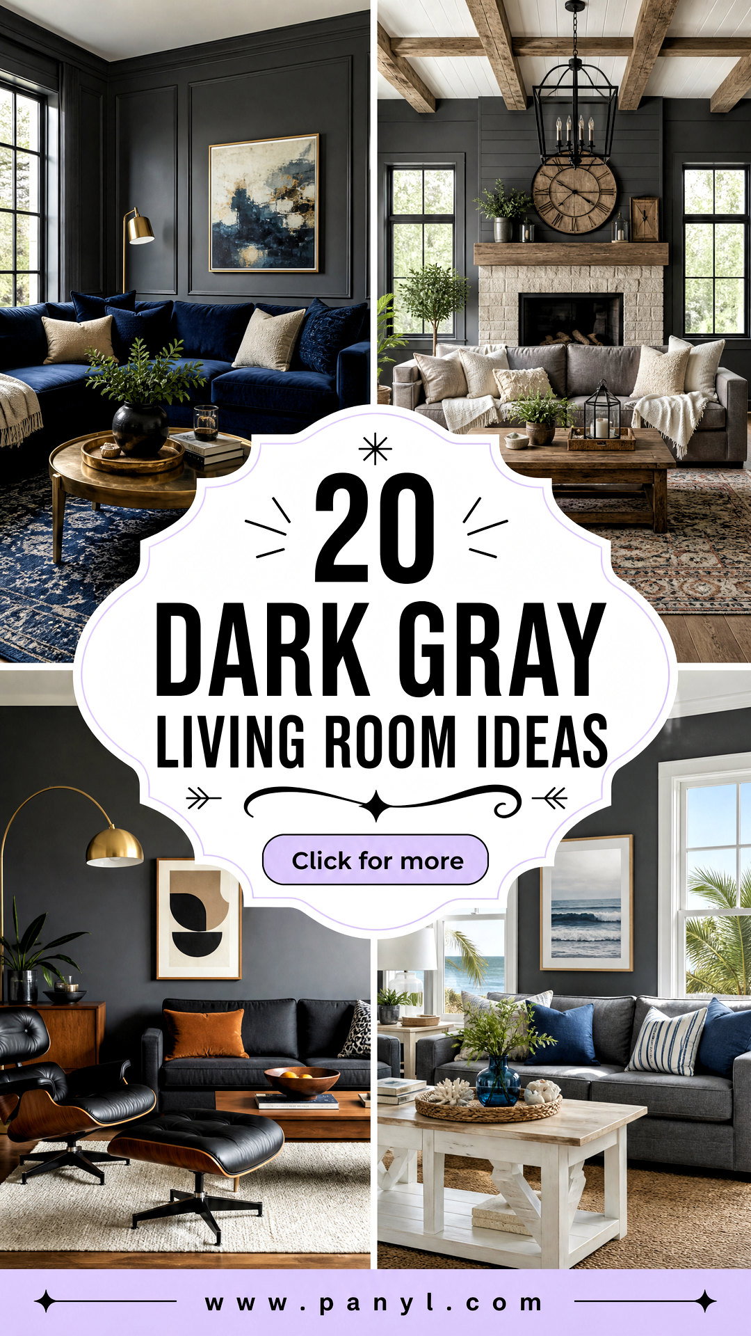 20 Dark Gray Living Room Ideas for a Chic Cozy Makeover - 20 Dark Gray Living Room Ideas for a Chic, Cozy Makeover