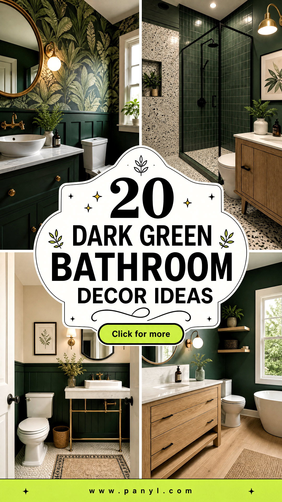 20 Dark Green Bathroom Decor Ideas for an Elegant Spa Look - 20 Dark Green Bathroom Decor Ideas for an Elegant Spa Look