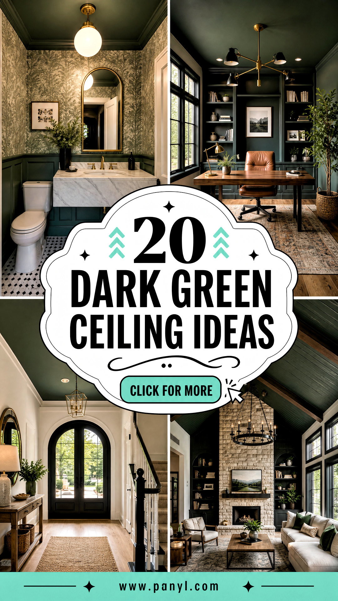 20 Dark Green Ceiling Ideas for a Bold Designer-Led Room - 20 Dark Green Ceiling Ideas for a Bold, Designer-Led Room