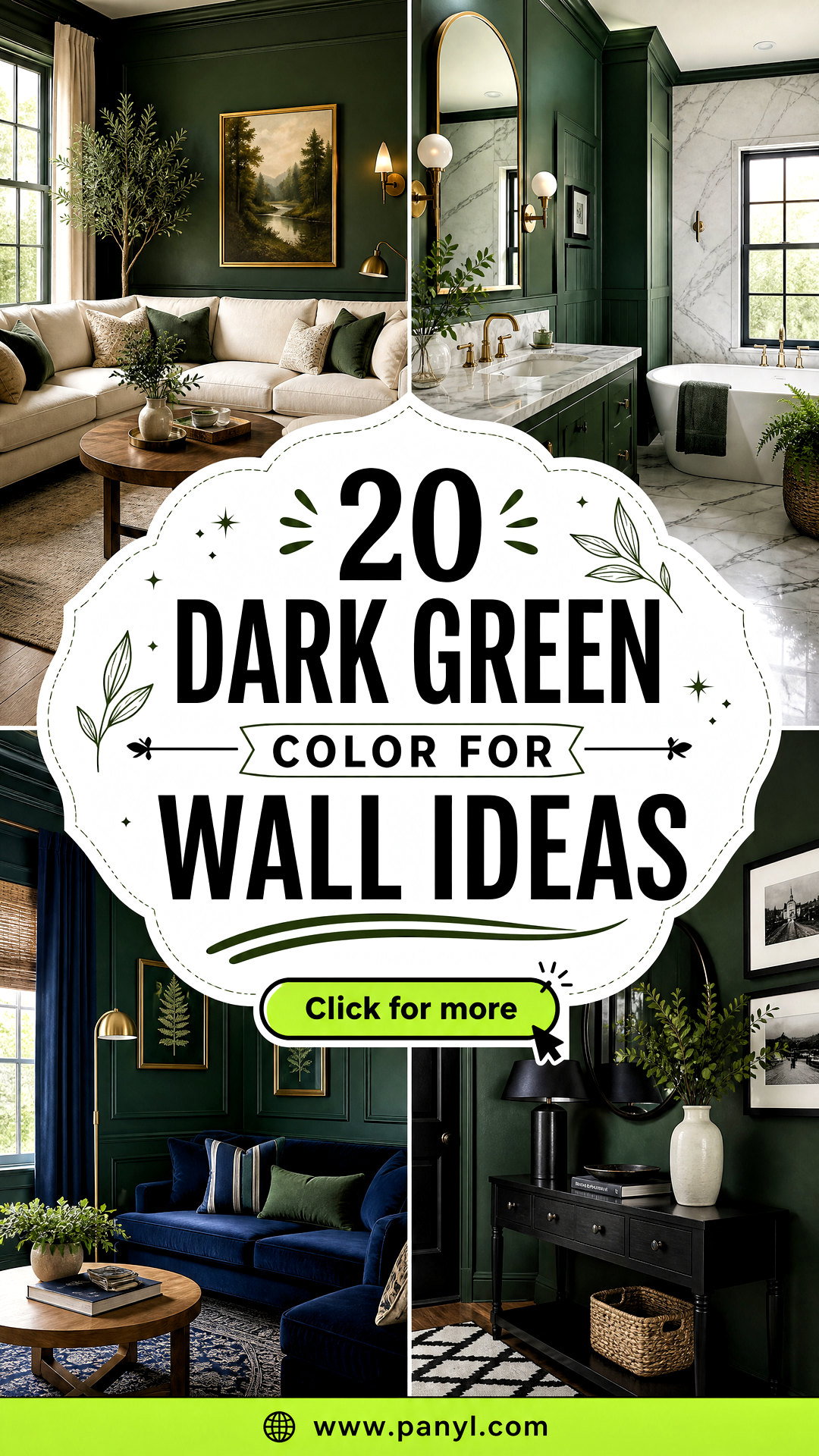20 Dark Green Color for Wall Ideas for Nature-Inspired Rooms - 20 Dark Green Color for Wall Ideas for Nature-Inspired Rooms