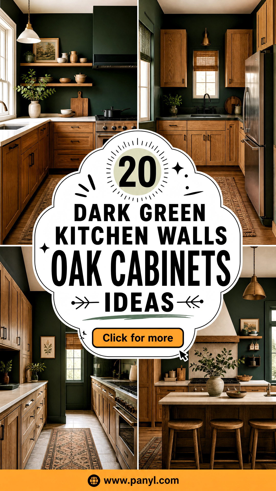 20 Dark Green Kitchen Walls Oak Cabinets Ideas to Try - 20 Dark Green Kitchen Walls Oak Cabinets Ideas to Try