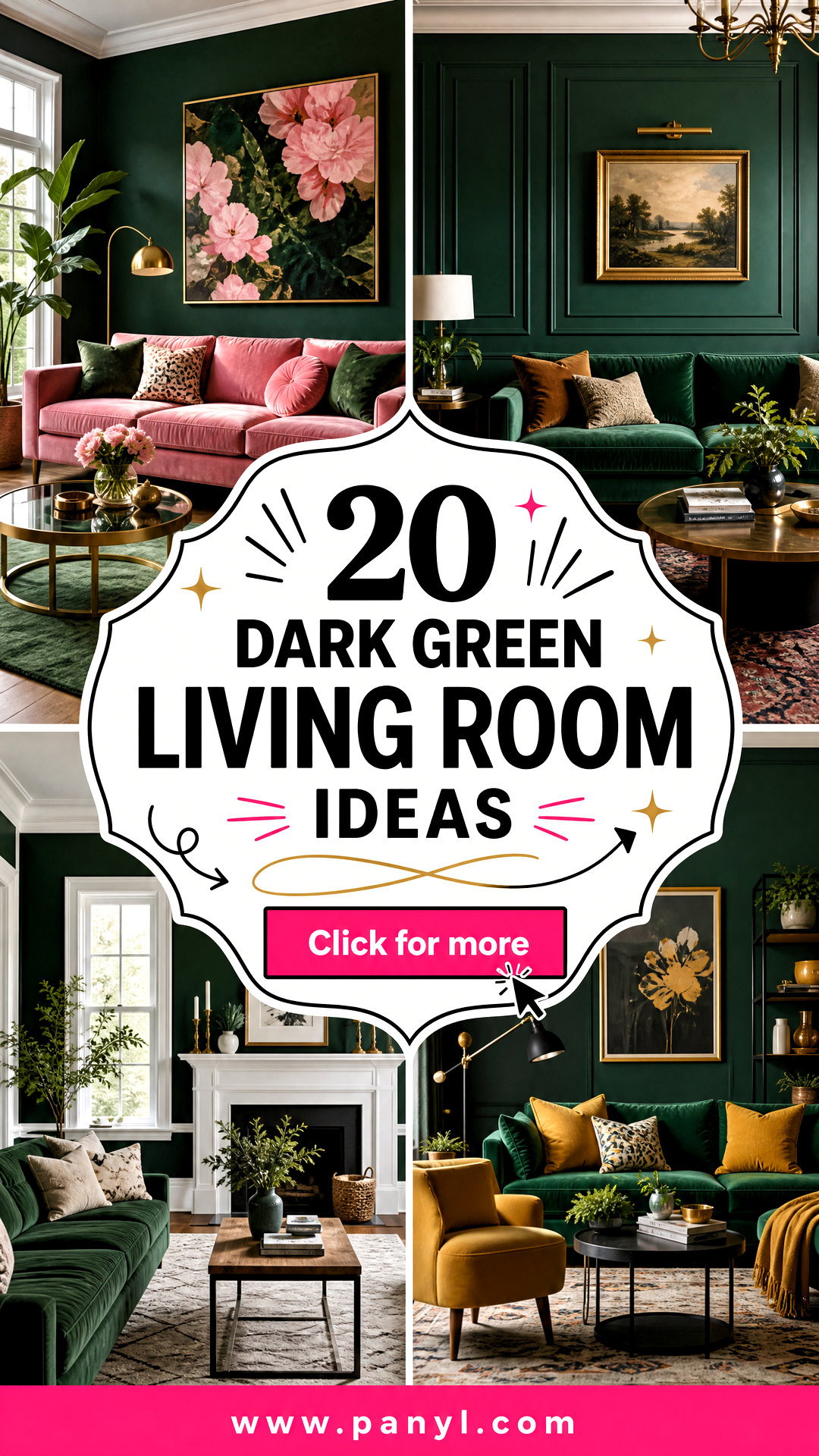 20 Dark Green Living Room Ideas for a Cozy Designer Look - 20 Dark Green Living Room Ideas for a Cozy Designer Look