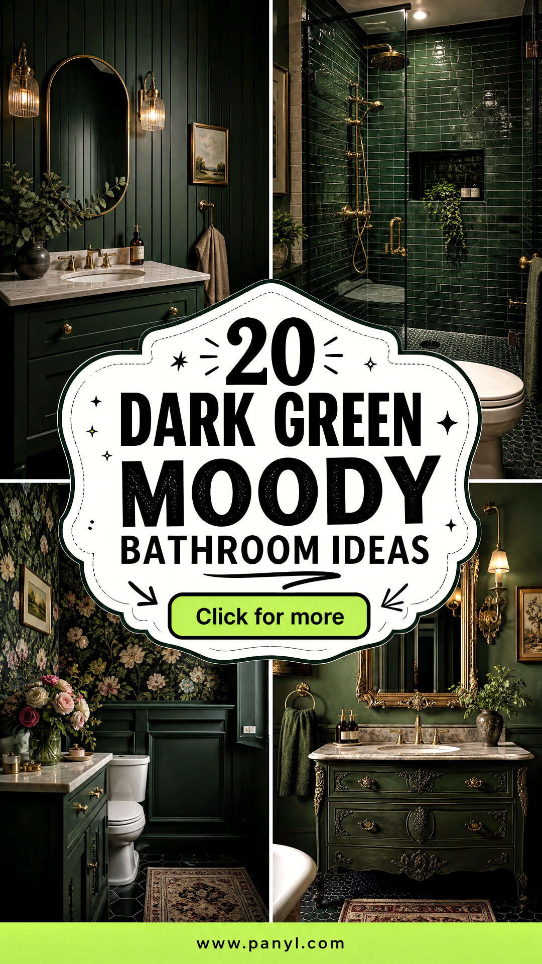 20 Dark Green Moody Bathroom Ideas for a Spa-Like Escape - 20 Dark Green Moody Bathroom Ideas for a Spa-Like Escape