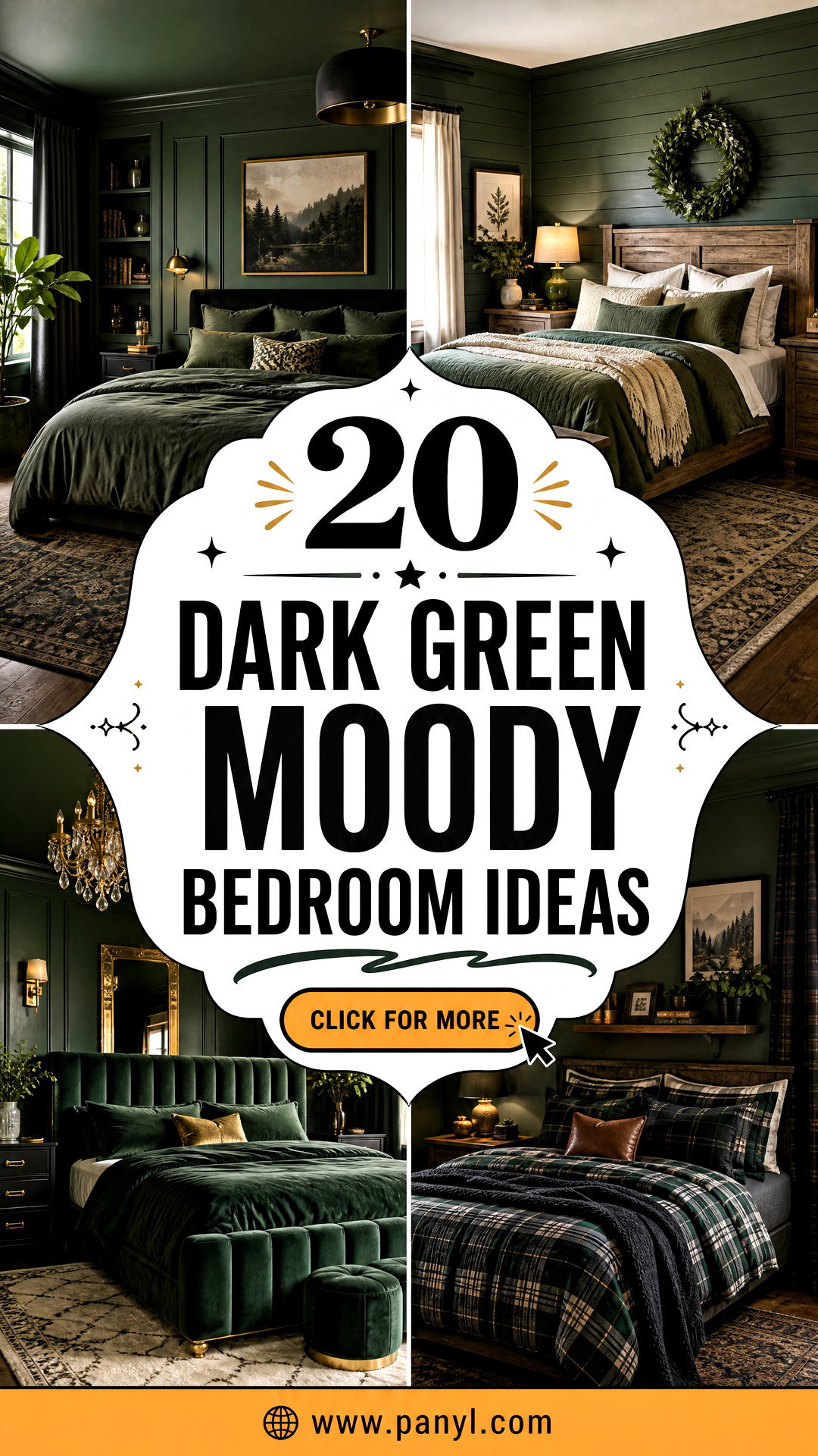 20 Dark Green Moody Bedroom Ideas for a Cozy Modern Retreat - 20 Dark Green Moody Bedroom Ideas for a Cozy Modern Retreat