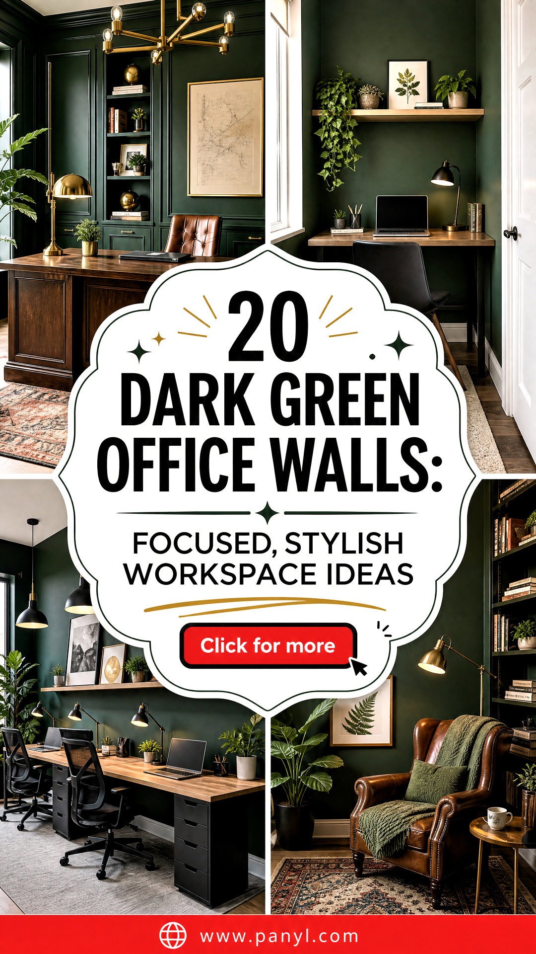 20 Dark Green Office Walls Focused Stylish Workspace Ideas - 20 Dark Green Office Walls: Focused, Stylish Workspace Ideas