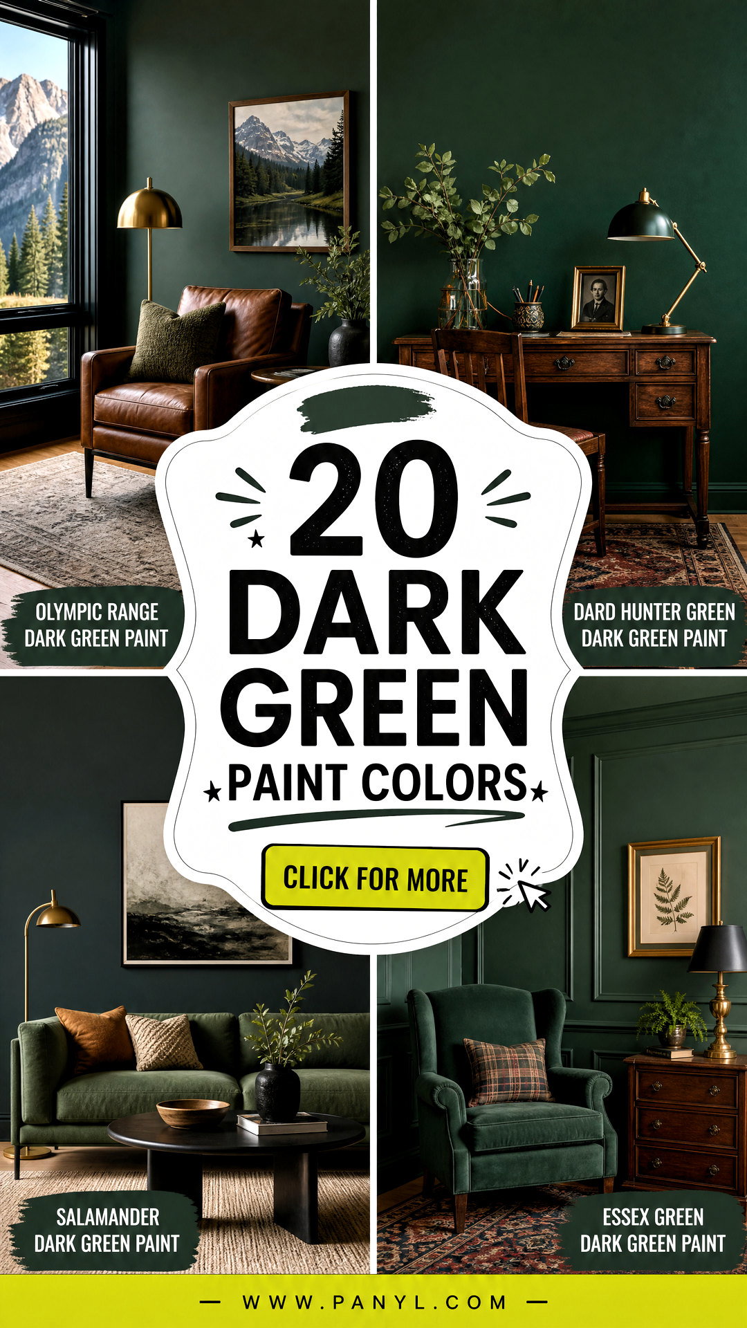 20 Dark Green Paint Colors for Moody Nature-Inspired Rooms - 20 Dark Green Paint Colors for Moody, Nature-Inspired Rooms