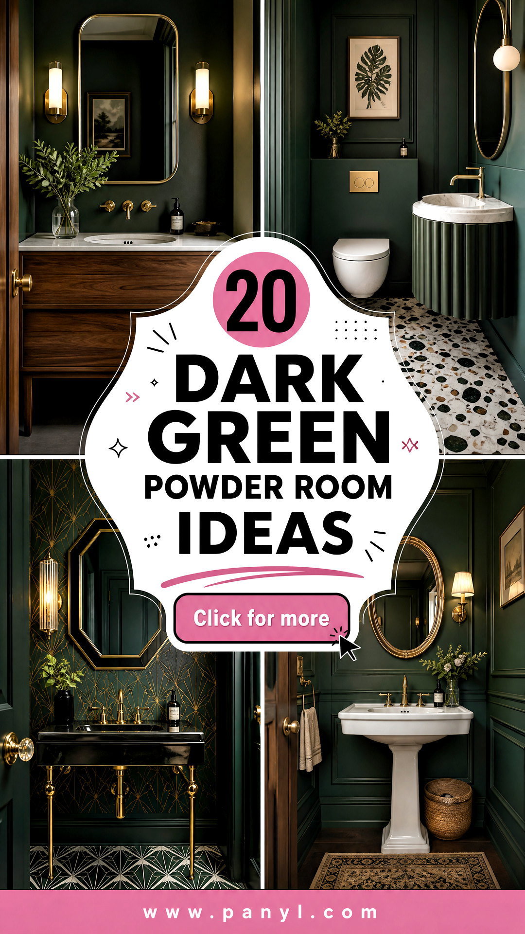 20 Dark Green Powder Room Ideas for a Moody Luxe Makeover - 20 Dark Green Powder Room Ideas for a Moody, Luxe Makeover