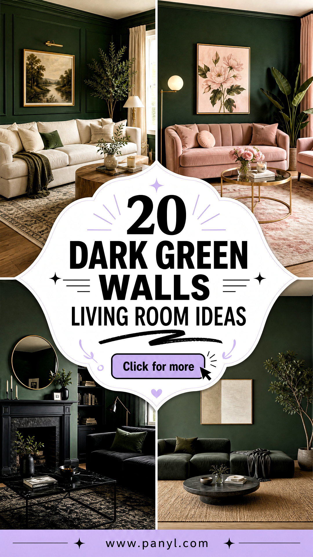 20 Dark Green Walls Living Room Ideas Bold Natural Style - 20 Dark Green Walls Living Room Ideas: Bold, Natural Style