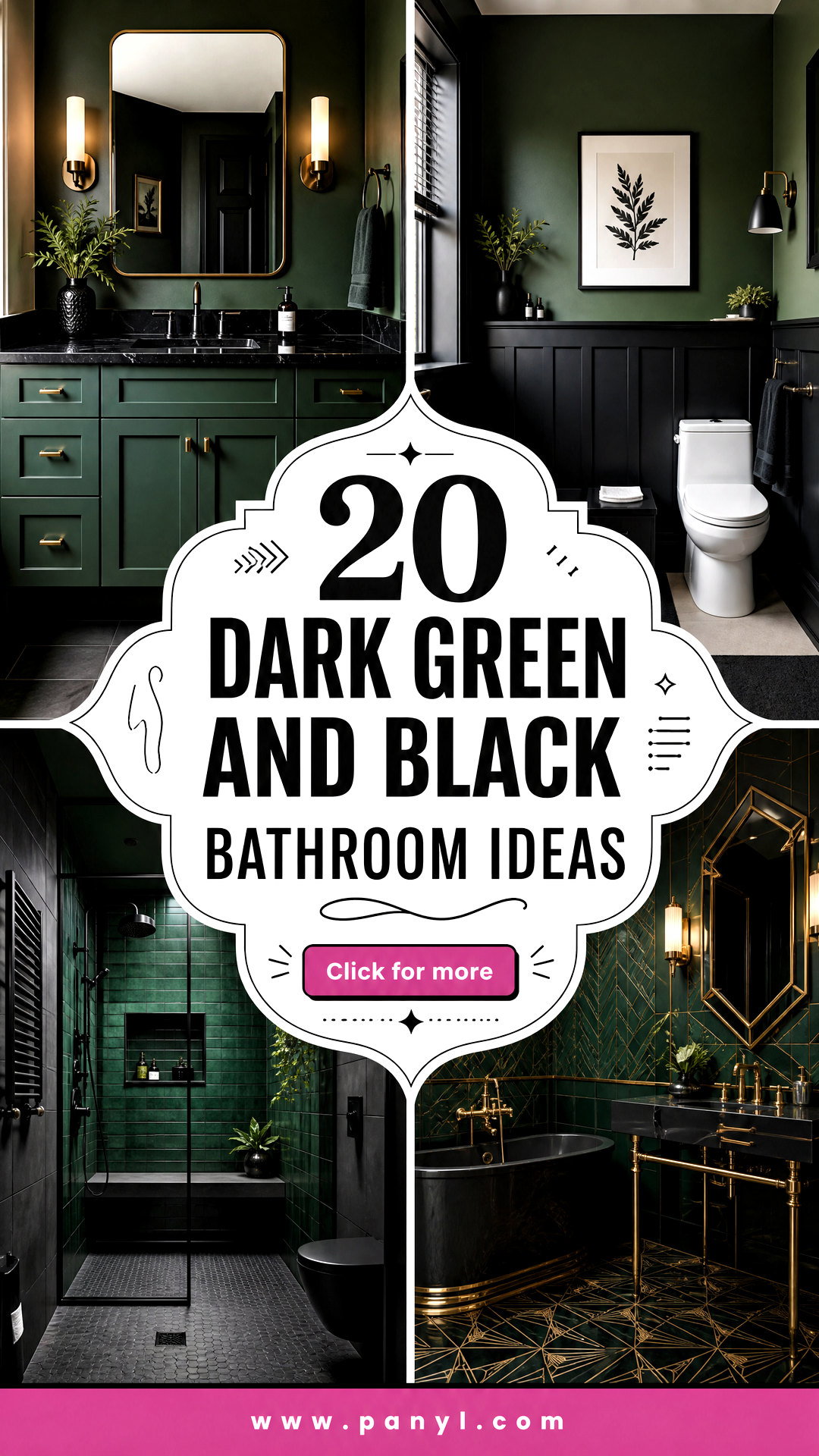 20 Dark Green and Black Bathroom Ideas for Modern Style - 20 Dark Green and Black Bathroom Ideas for Modern Style