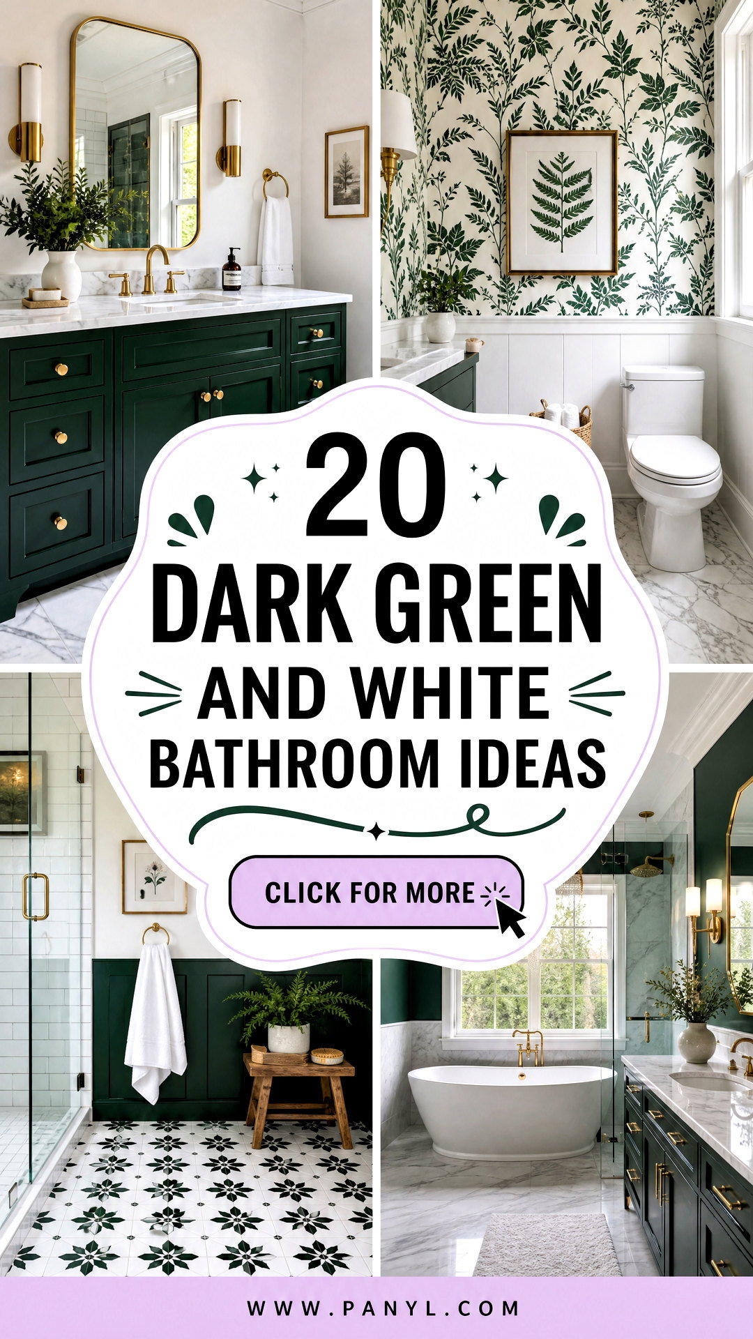 20 Dark Green and White Bathroom Ideas for a Fresh Spa Look - 20 Dark Green and White Bathroom Ideas for a Fresh Spa Look
