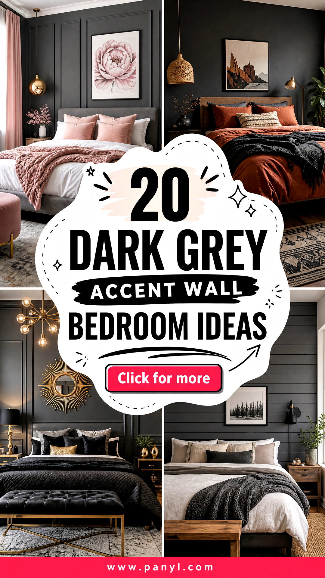 20 Dark Grey Accent Wall Bedroom Ideas Cozy Dramatic Style - 20 Dark Grey Accent Wall Bedroom Ideas: Cozy, Dramatic Style