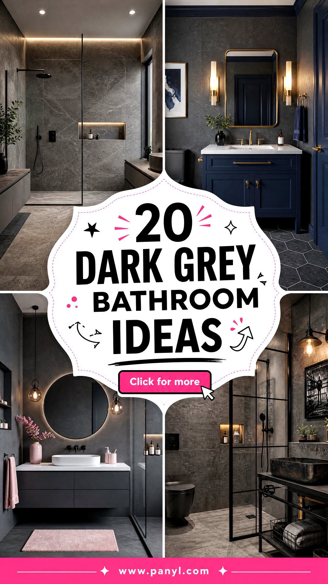 20 Dark Grey Bathroom Ideas for a Sleek Spa-Like Retreat - 20 Dark Grey Bathroom Ideas for a Sleek, Spa-Like Retreat