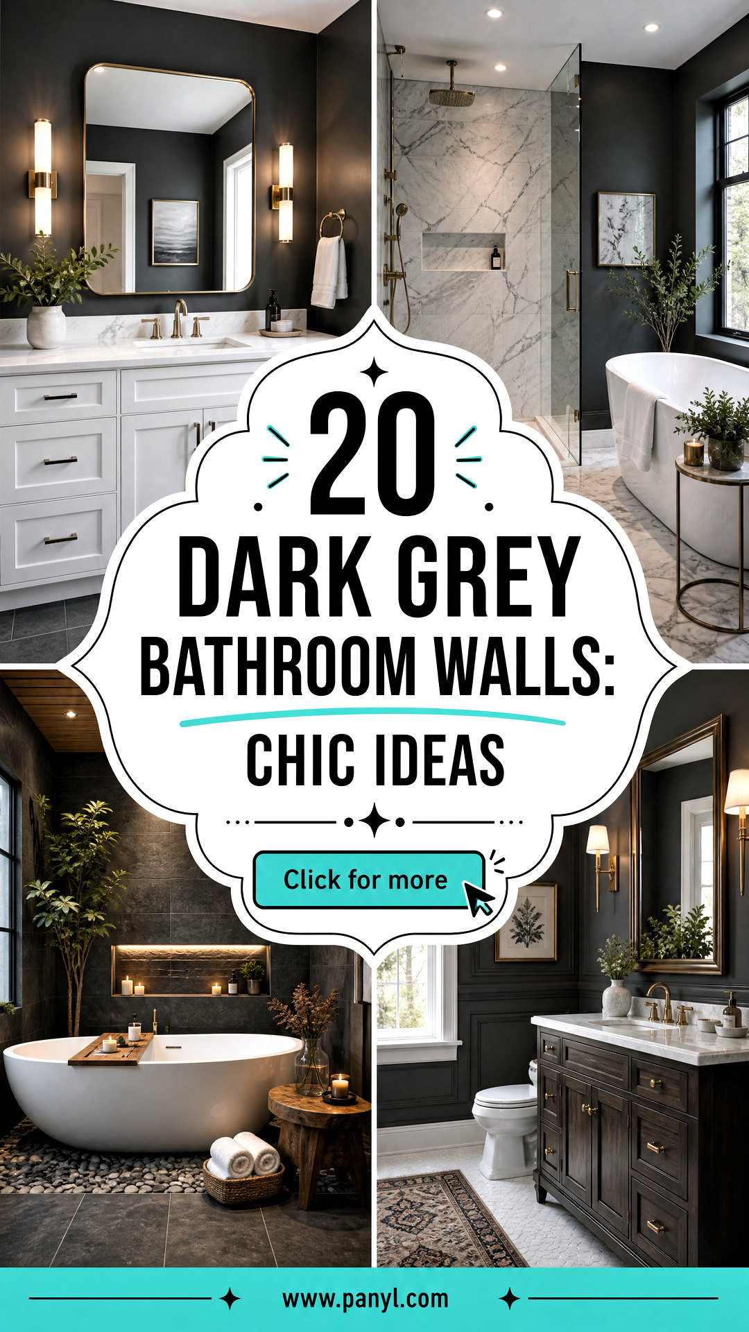 20 Dark Grey Bathroom Walls Chic Ideas for a Spa-Like Retreat - 20 Dark Grey Bathroom Walls: Chic Ideas for a Spa-Like Retreat