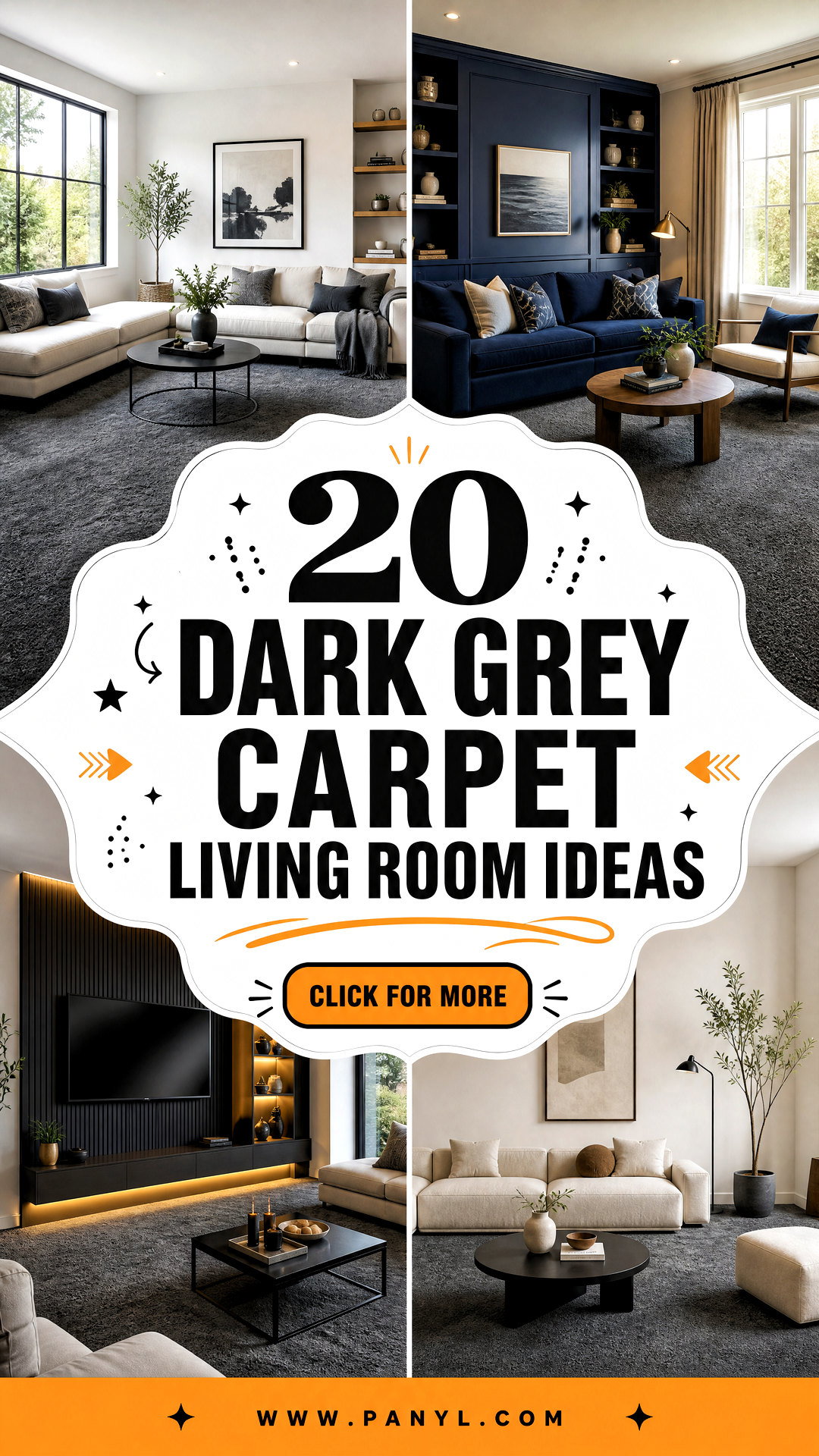 20 Dark Grey Carpet Living Room Ideas Cozy Polished Looks - 20 Dark Grey Carpet Living Room Ideas: Cozy, Polished Looks