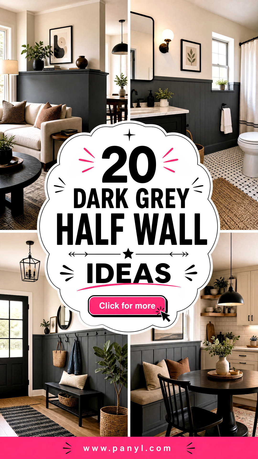 20 Dark Grey Half Wall Ideas for Smart Stylish Contrast - 20 Dark Grey Half Wall Ideas for Smart, Stylish Contrast