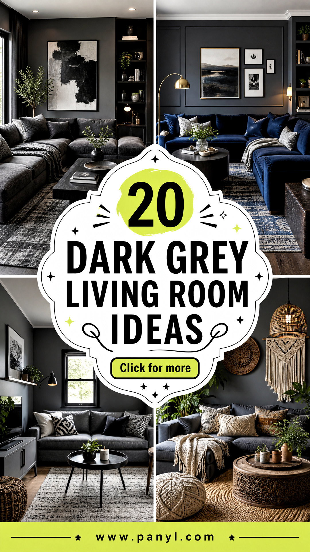 20 Dark Grey Living Room Ideas for a Chic Cozy Modern Space - 20 Dark Grey Living Room Ideas for a Chic, Cozy Modern Space