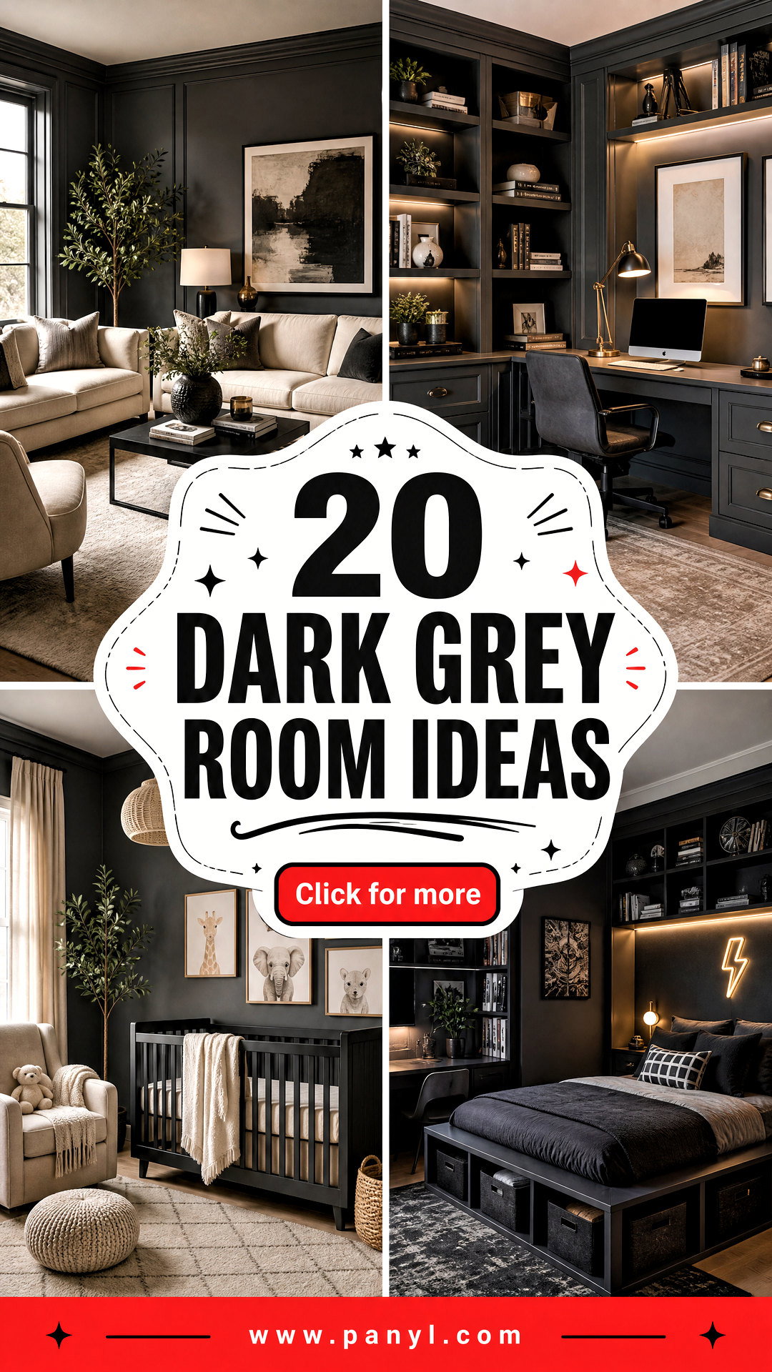 20 Dark Grey Room Ideas for a Cozy Sophisticated Modern Home - 20 Dark Grey Room Ideas for a Cozy, Sophisticated Modern Home