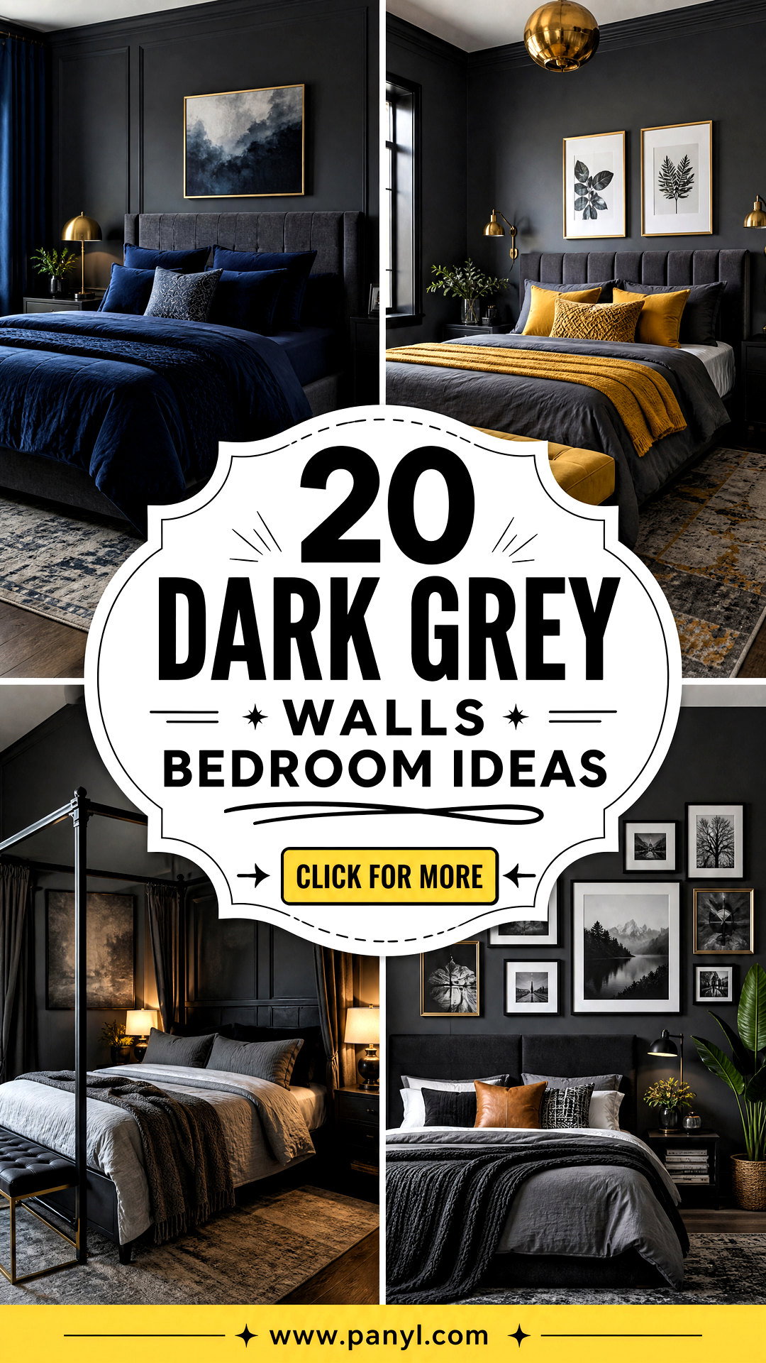 20 Dark Grey Walls Bedroom Ideas for a Cozy Modern Retreat - 20 Dark Grey Walls Bedroom Ideas for a Cozy, Modern Retreat