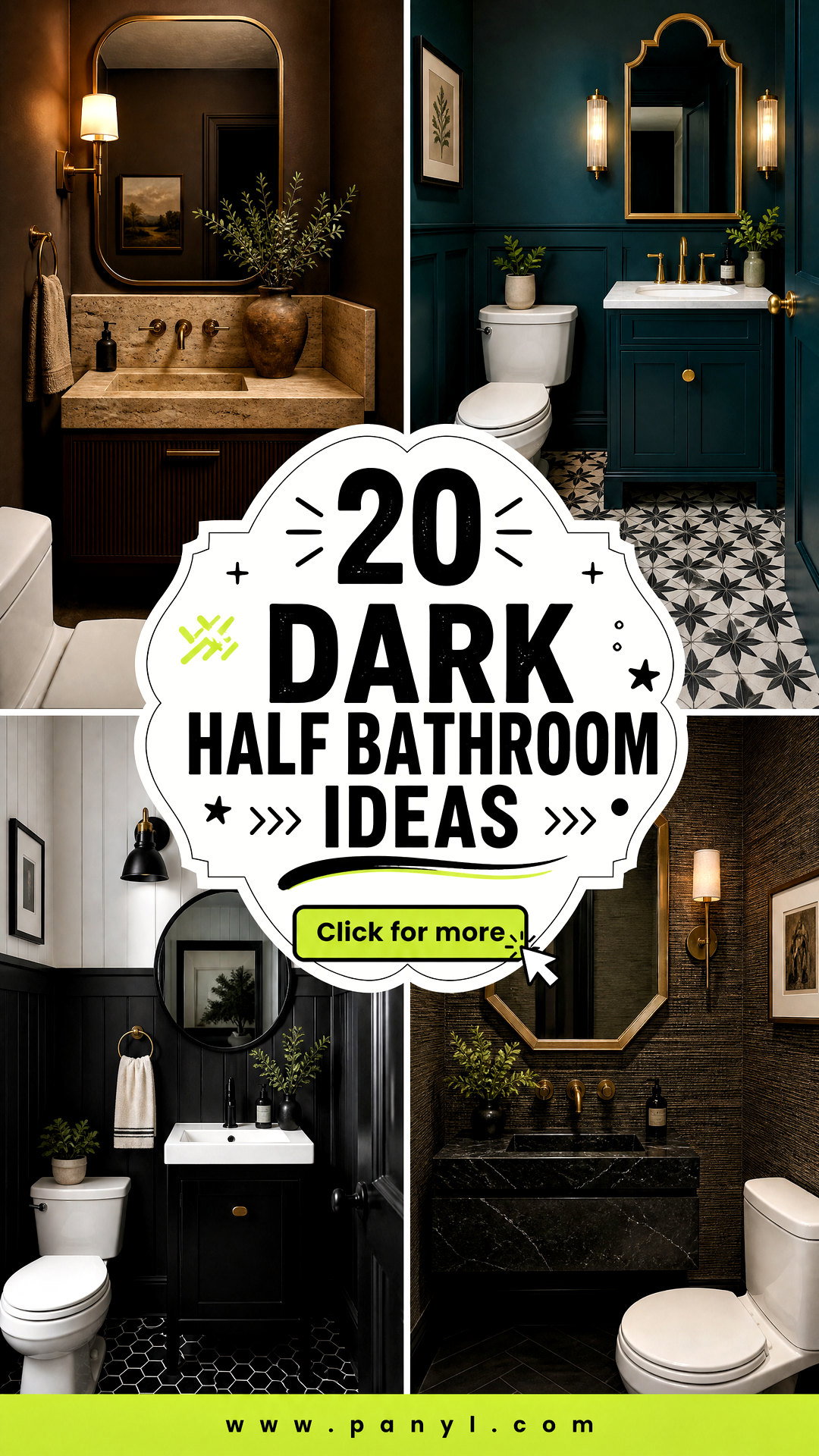 20 Dark Half Bathroom Ideas for a Luxe Small-Space Look - 20 Dark Half Bathroom Ideas for a Luxe, Small-Space Look