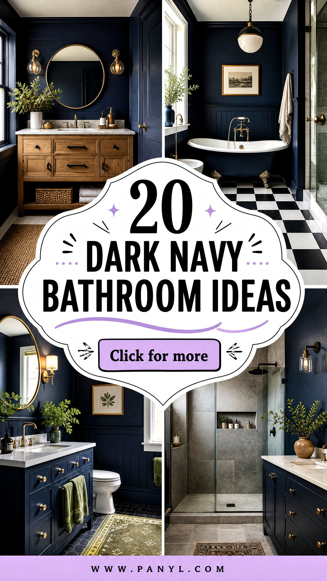 20 Dark Navy Bathroom Ideas for a Luxe Spa-Like Escape - 20 Dark Navy Bathroom Ideas for a Luxe, Spa-Like Escape