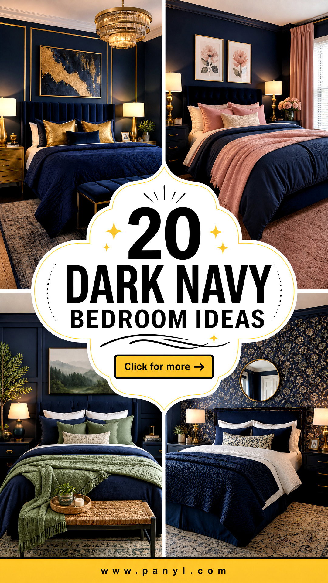 20 Dark Navy Bedroom Ideas for a Calm Cocooning Escape - 20 Dark Navy Bedroom Ideas for a Calm, Cocooning Escape