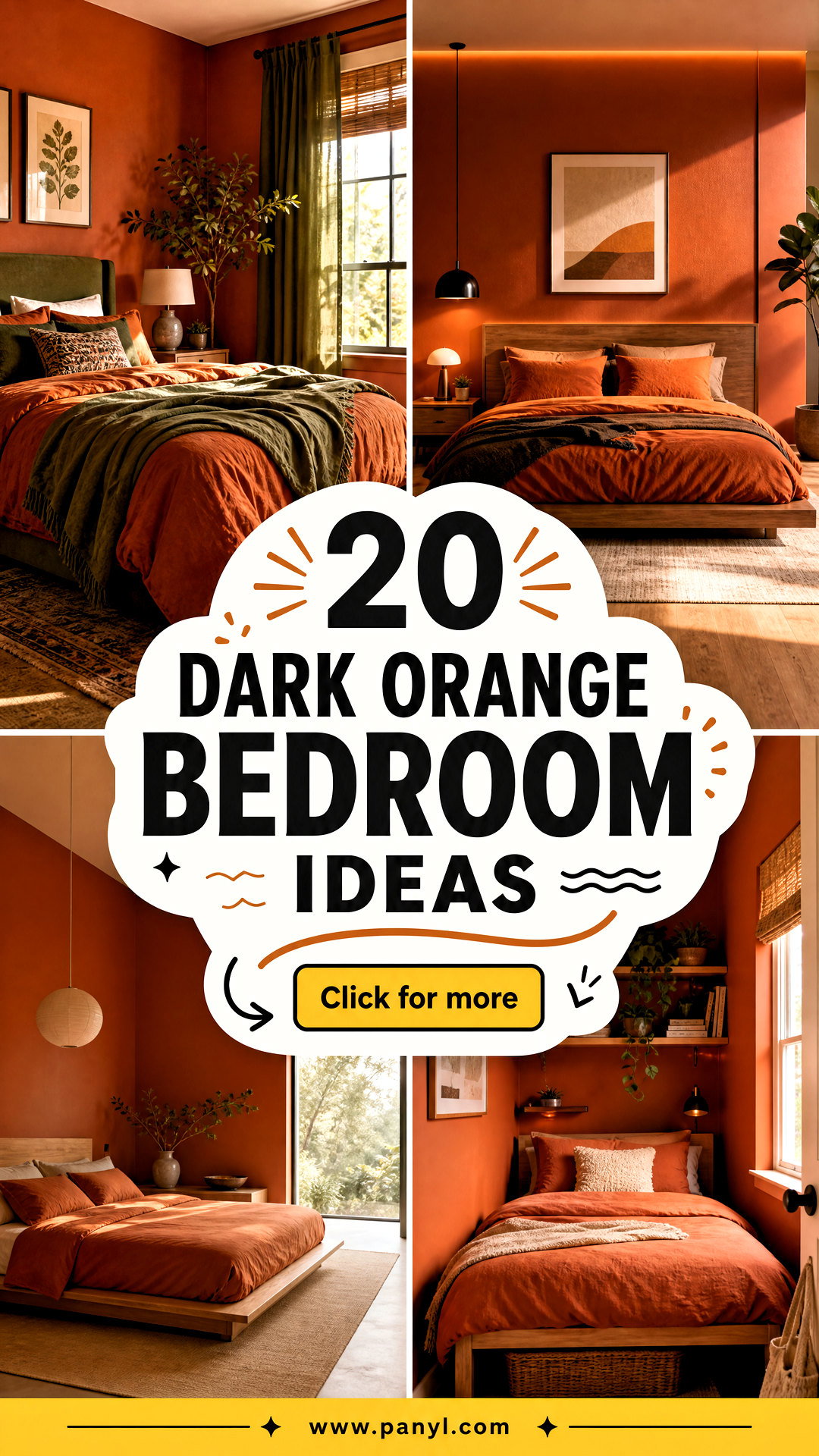 20 Dark Orange Bedroom Ideas for a Warm Cozy Moody Retreat - 20 Dark Orange Bedroom Ideas for a Warm, Cozy, Moody Retreat