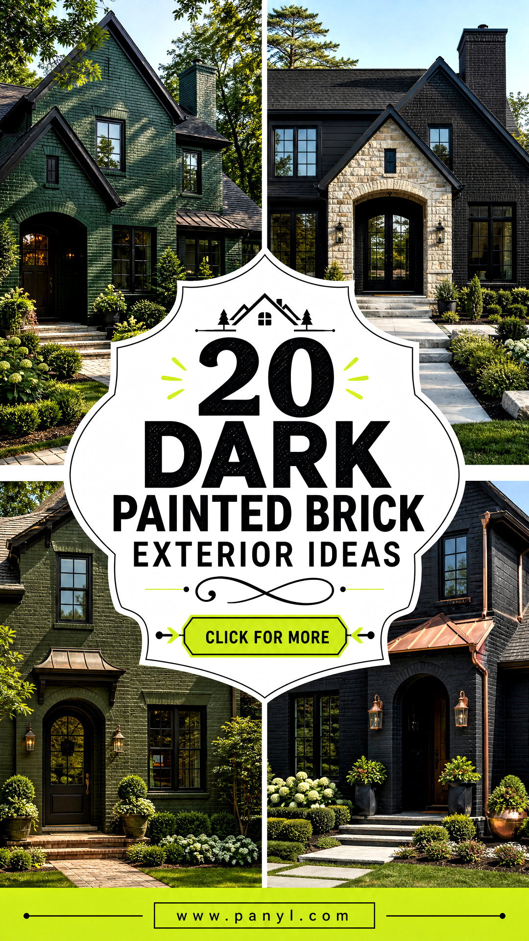 20 Dark Painted Brick Exterior Ideas for Timeless Curb Appeal - 20 Dark Painted Brick Exterior Ideas for Timeless Curb Appeal