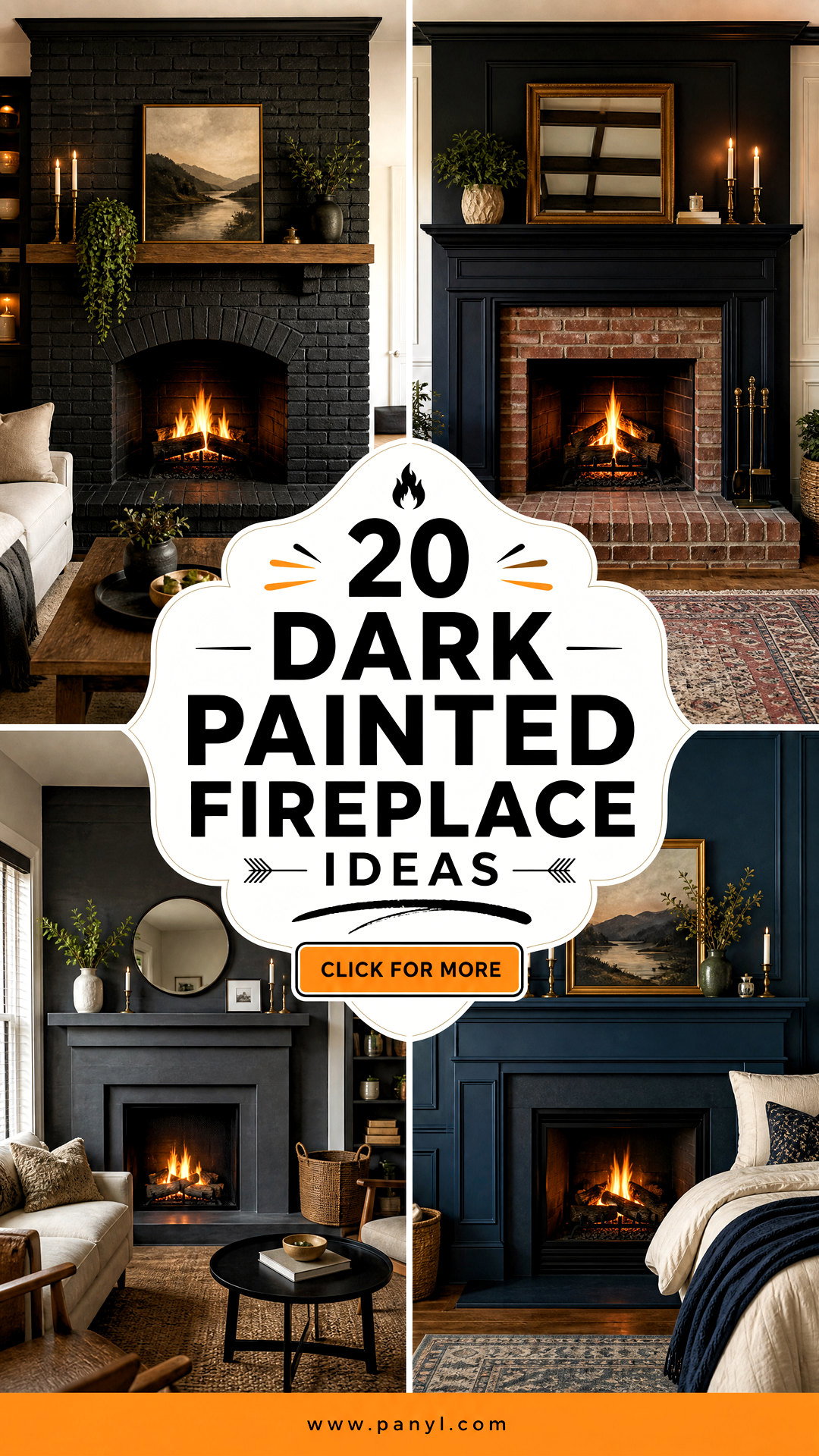 20 Dark Painted Fireplace Ideas for a Bold Cozy Focal Point - 20 Dark Painted Fireplace Ideas for a Bold, Cozy Focal Point