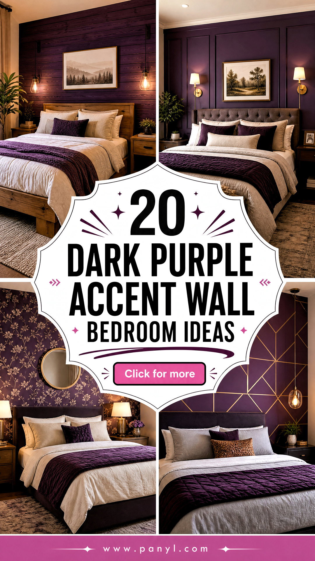 20 Dark Purple Accent Wall Bedroom Ideas for a Bold Cozy Retreat - 20 Dark Purple Accent Wall Bedroom Ideas for a Bold, Cozy Retreat