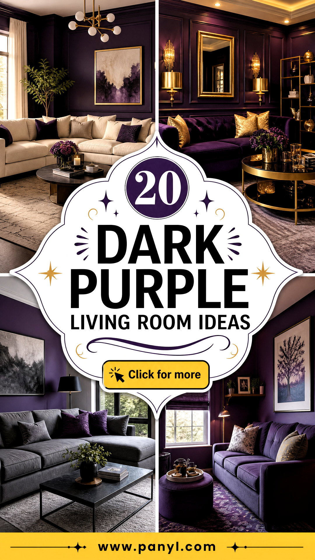 20 Dark Purple Living Room Ideas for a Luxe Moody Makeover - 20 Dark Purple Living Room Ideas for a Luxe, Moody Makeover