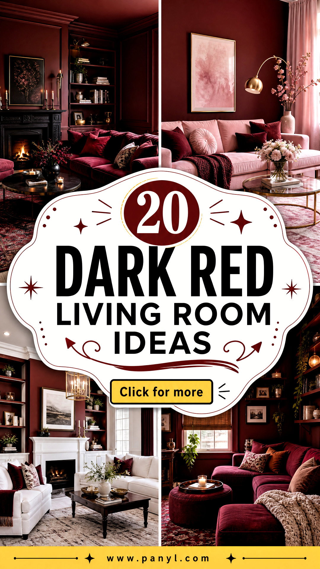 20 Dark Red Living Room Ideas for a Cozy Dramatic Space - 20 Dark Red Living Room Ideas for a Cozy, Dramatic Space