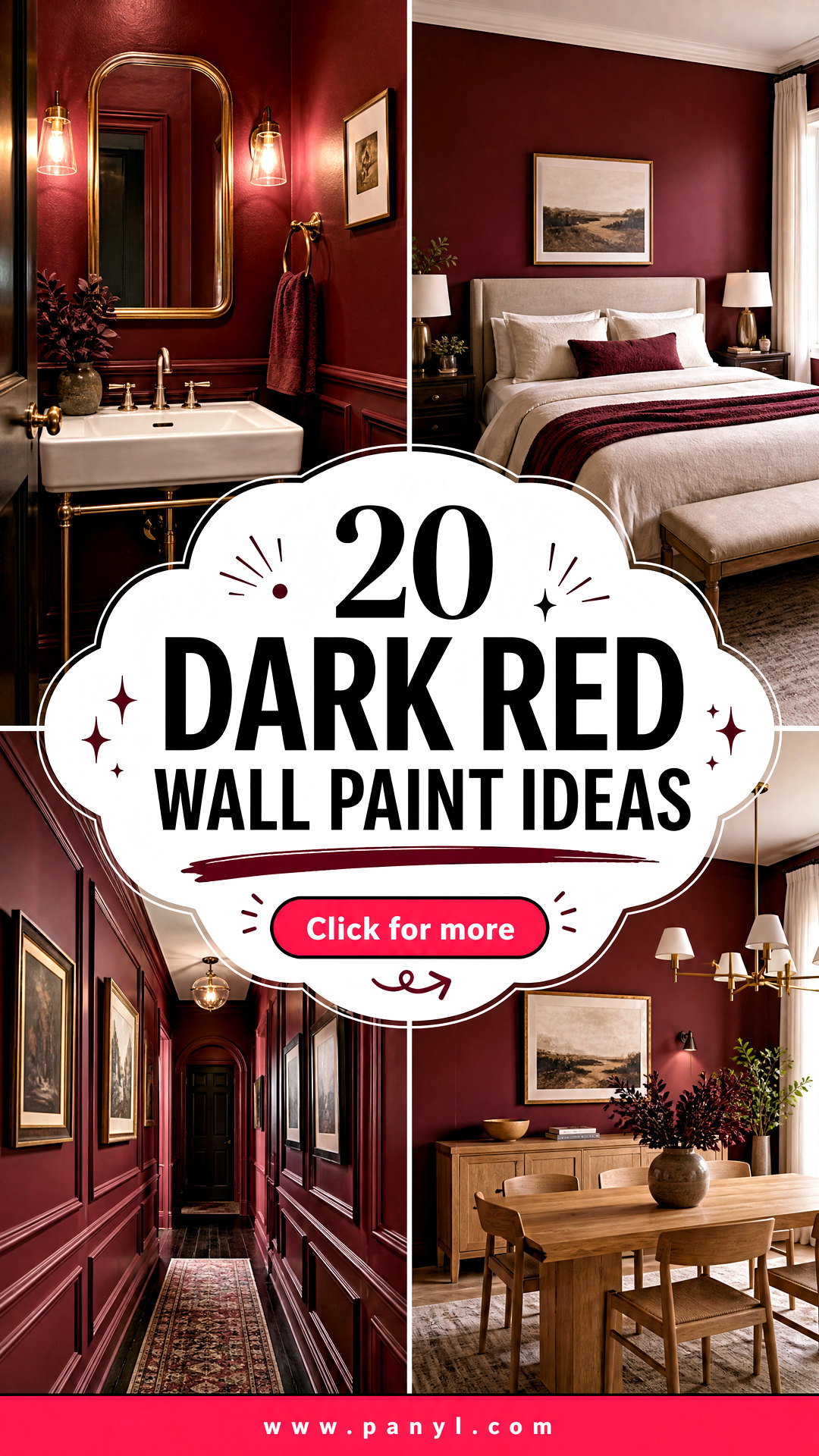 20 Dark Red Wall Paint Ideas for Rich Dramatic Interiors - 20 Dark Red Wall Paint Ideas for Rich, Dramatic Interiors