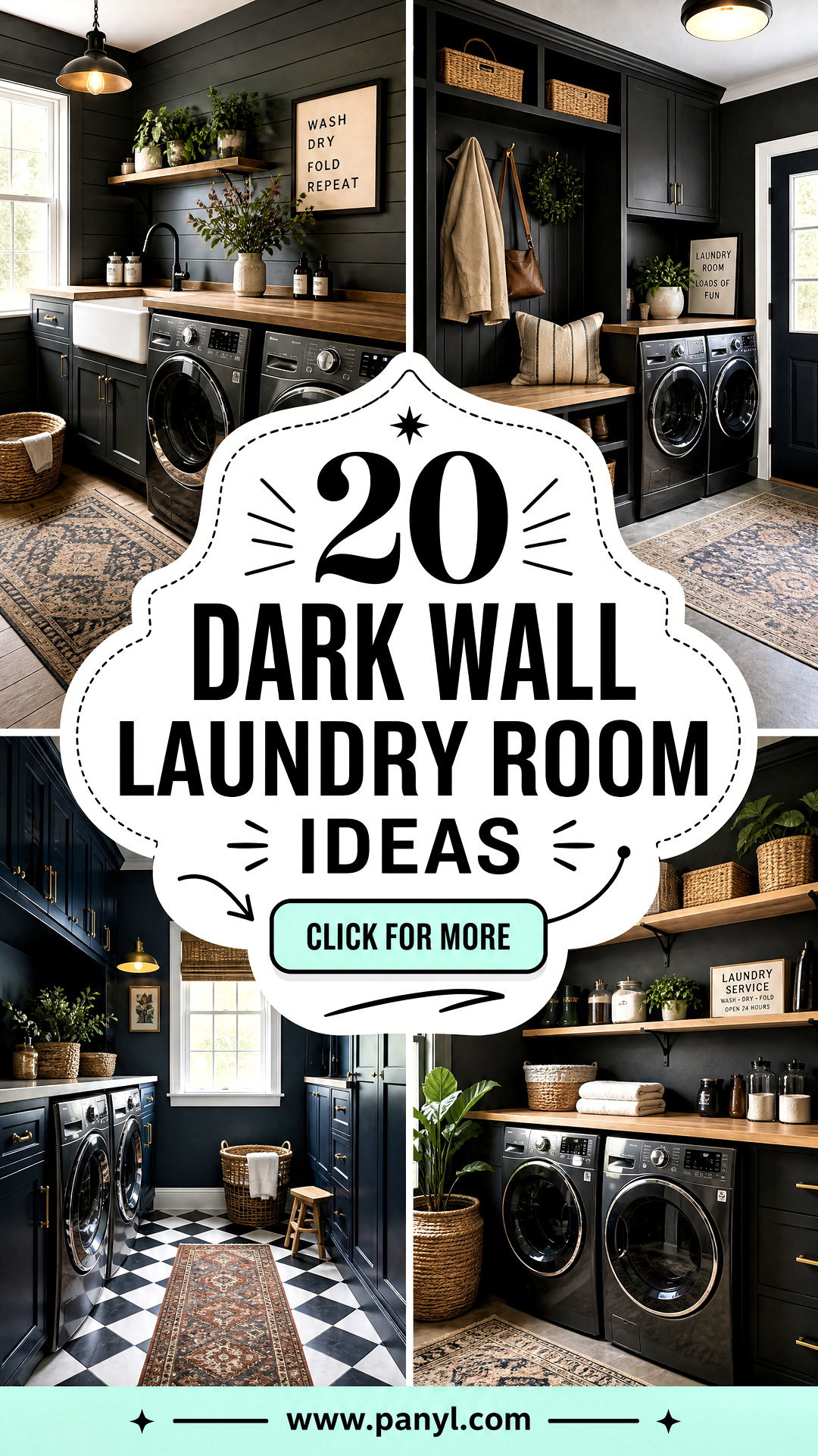 20 Dark Wall Laundry Room Ideas for a Stylish Utility Space - 20 Dark Wall Laundry Room Ideas for a Stylish Utility Space