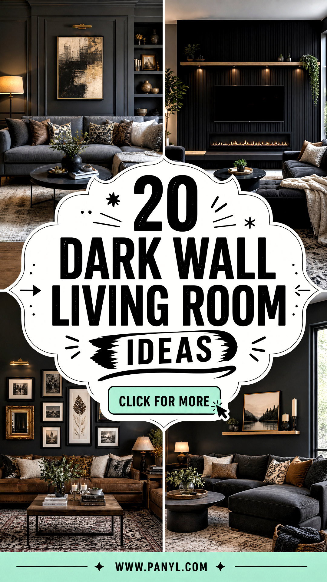 20 Dark Wall Living Room Ideas for a Cozy Dramatic Space - 20 Dark Wall Living Room Ideas for a Cozy, Dramatic Space