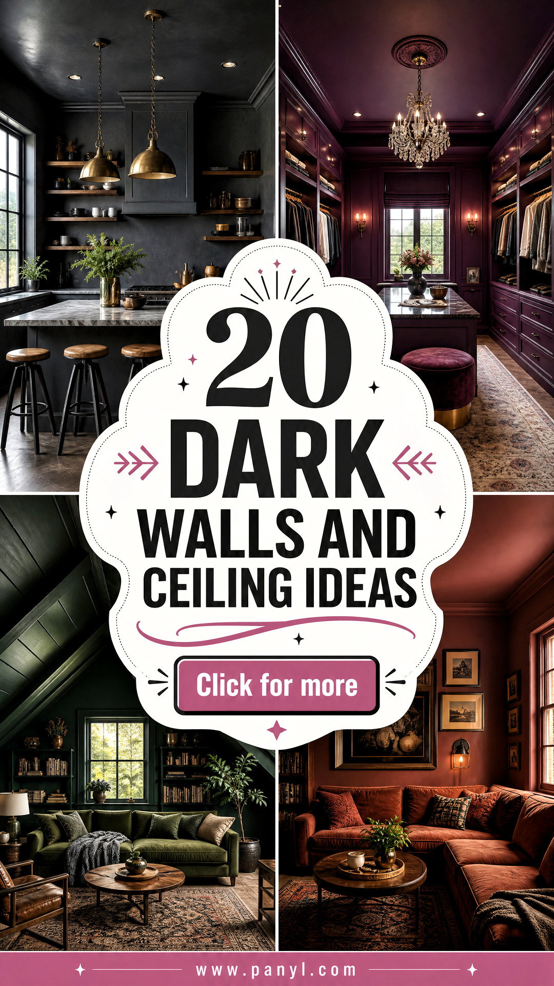 20 Dark Walls and Ceiling Ideas for a Bold Cocooning Look - 20 Dark Walls and Ceiling Ideas for a Bold, Cocooning Look