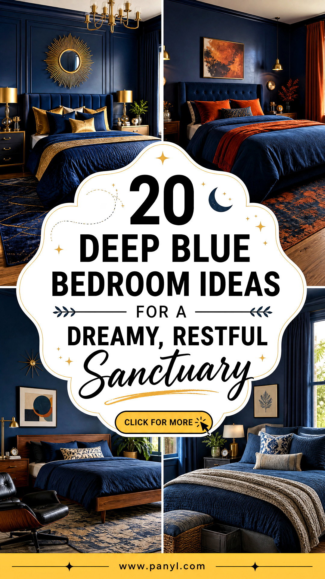 20 Deep Blue Bedroom Ideas for a Dreamy Restful Sanctuary - 20 Deep Blue Bedroom Ideas for a Dreamy, Restful Sanctuary