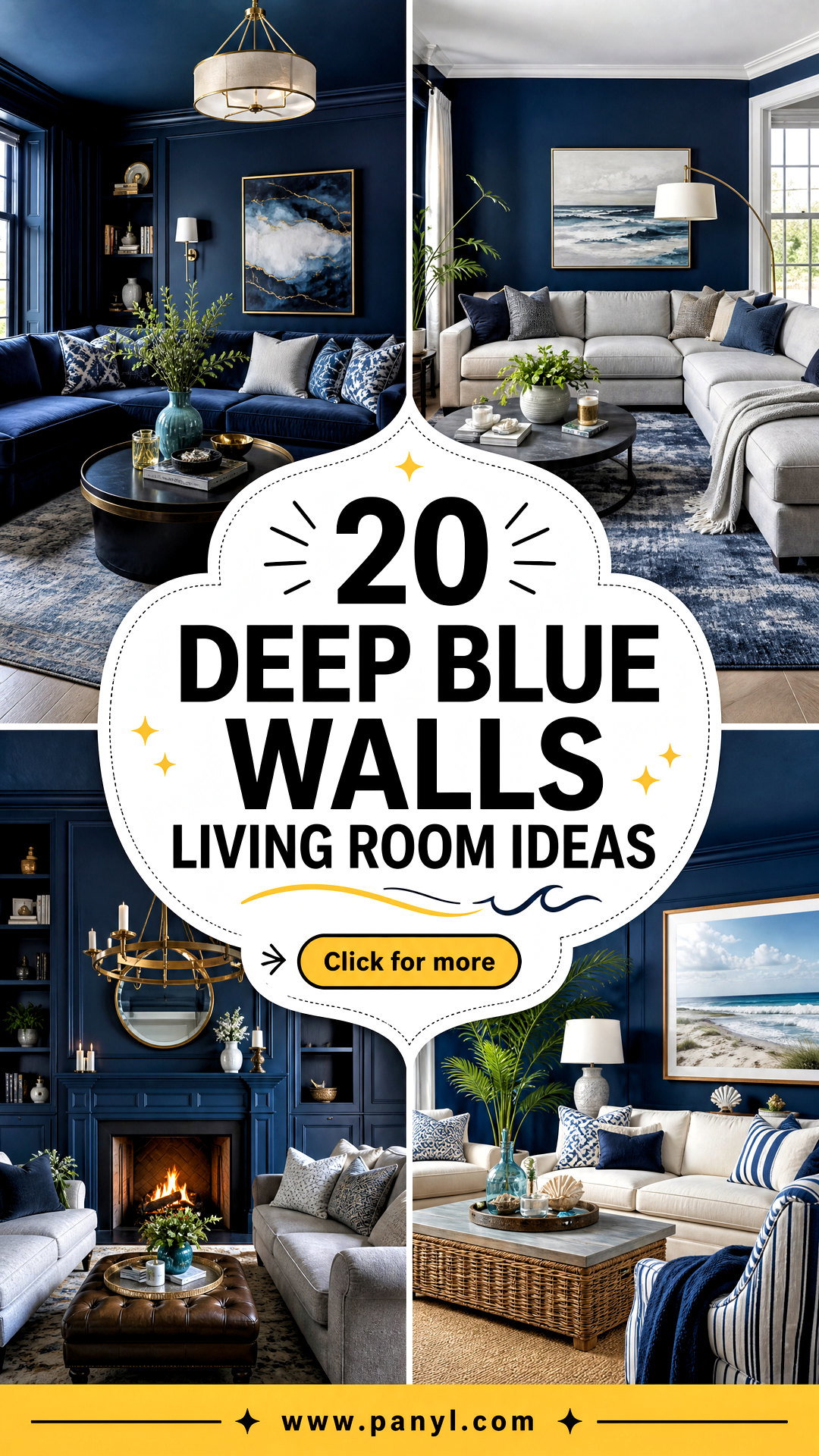 20 Deep Blue Walls Living Room Ideas for a Calming Update - 20 Deep Blue Walls Living Room Ideas for a Calming Update