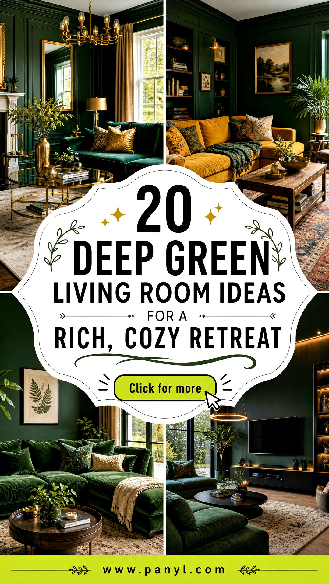 20 Deep Green Living Room Ideas for a Rich Cozy Retreat - 20 Deep Green Living Room Ideas for a Rich, Cozy Retreat