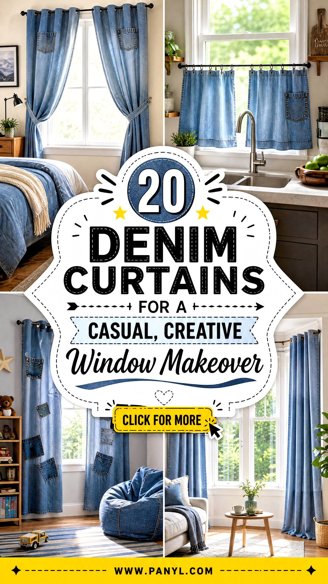 20 Denim Curtains for a Casual Creative Window Makeover - 20 Denim Curtains for a Casual, Creative Window Makeover