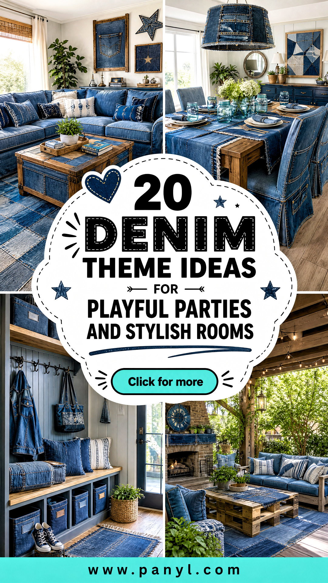 20 Denim Theme Ideas for Playful Parties and Stylish Rooms - 20 Denim Theme Ideas for Playful Parties and Stylish Rooms