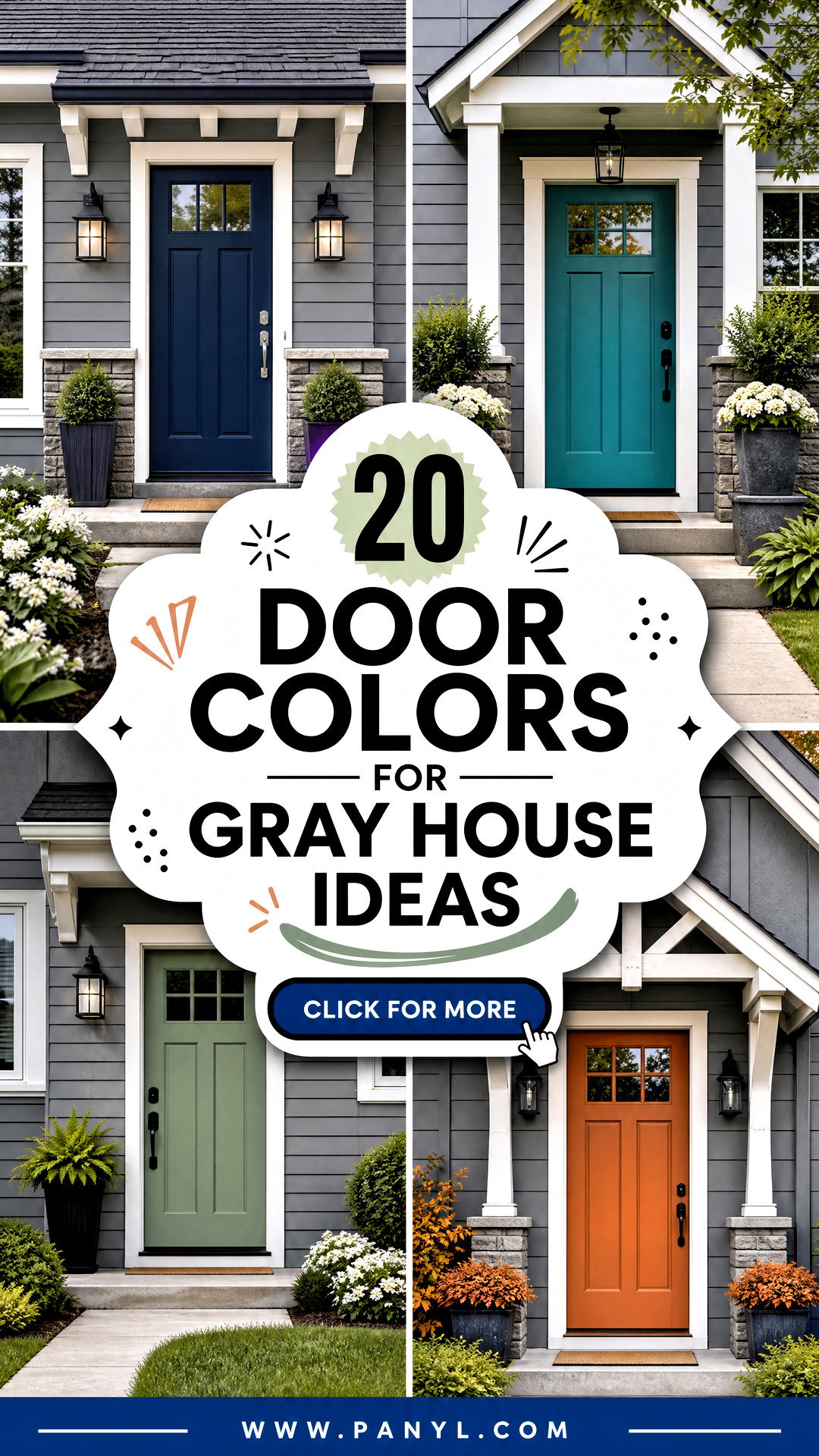 20 Door Colors for Gray House Ideas With Striking Curb Appeal - 20 Door Colors for Gray House Ideas With Striking Curb Appeal