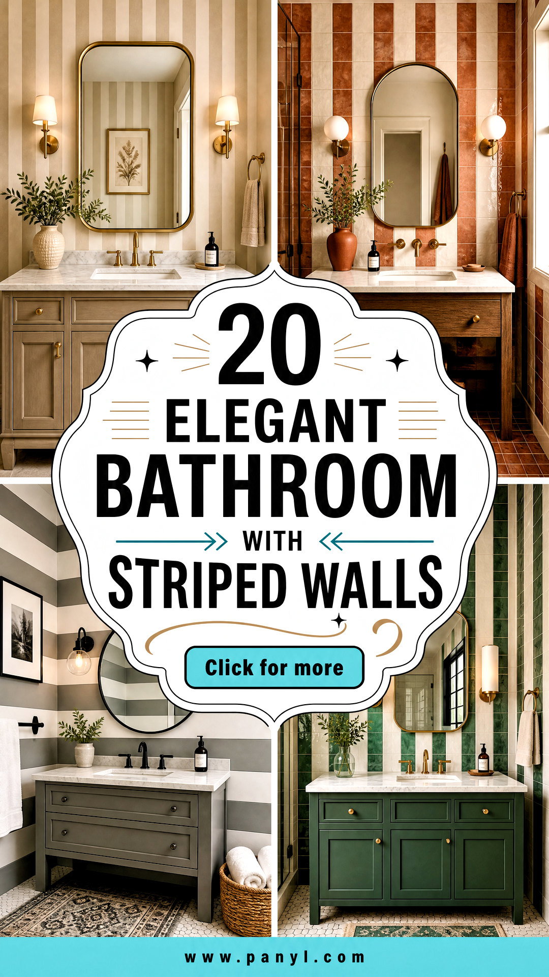 20 Elegant Bathroom With Striped Walls Timeless Style Tips - 20 Elegant Bathroom With Striped Walls: Timeless Style Tips